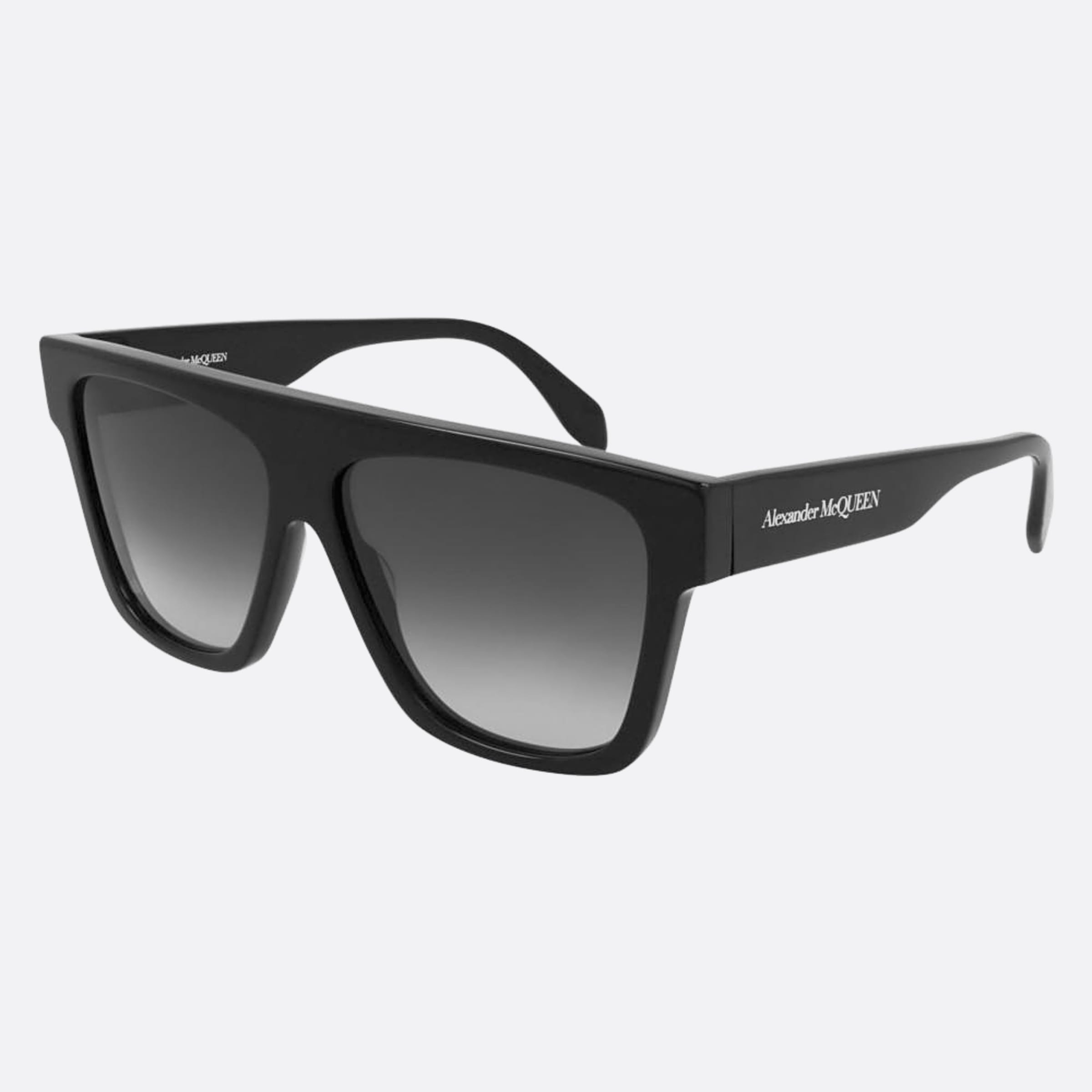 Alexander 59mm Mcqueen Black Oversize Man Sunglasses - Side View