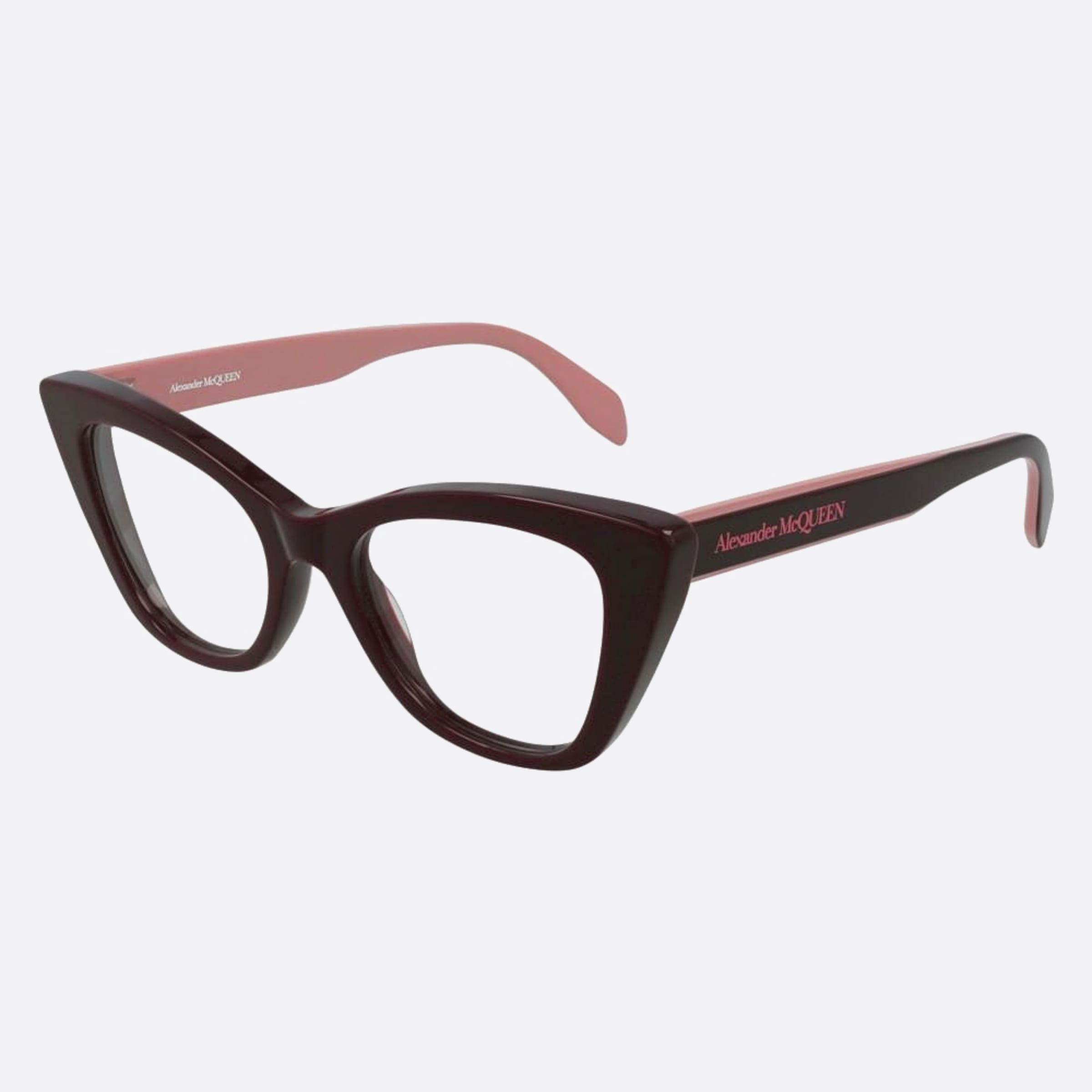 Alexander 50mm Mcqueen Red Cat Eye Woman Eyeglasses - Side View