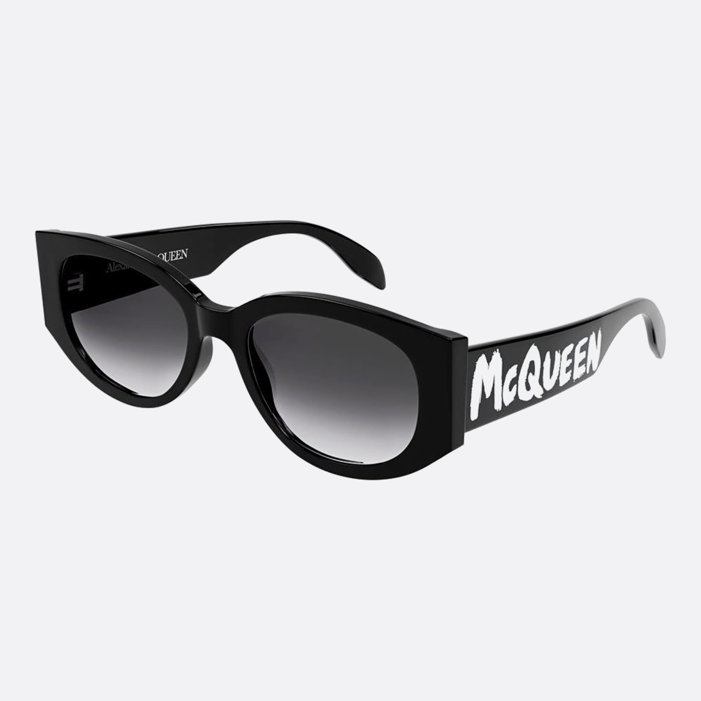 Alexander 54mm Mcqueen Black Oval Woman Sunglasses - Side View