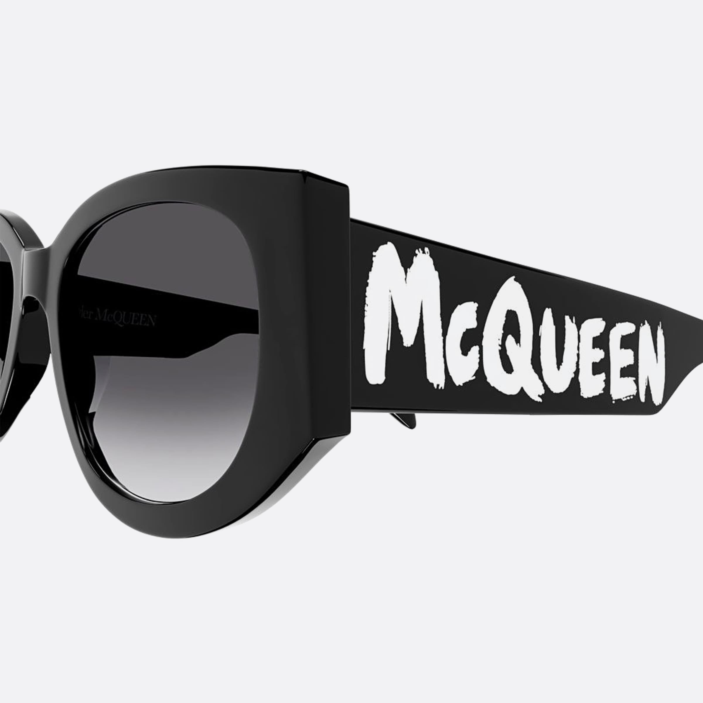 Alexander 54mm Mcqueen Black Oval Woman Sunglasses - Detail View