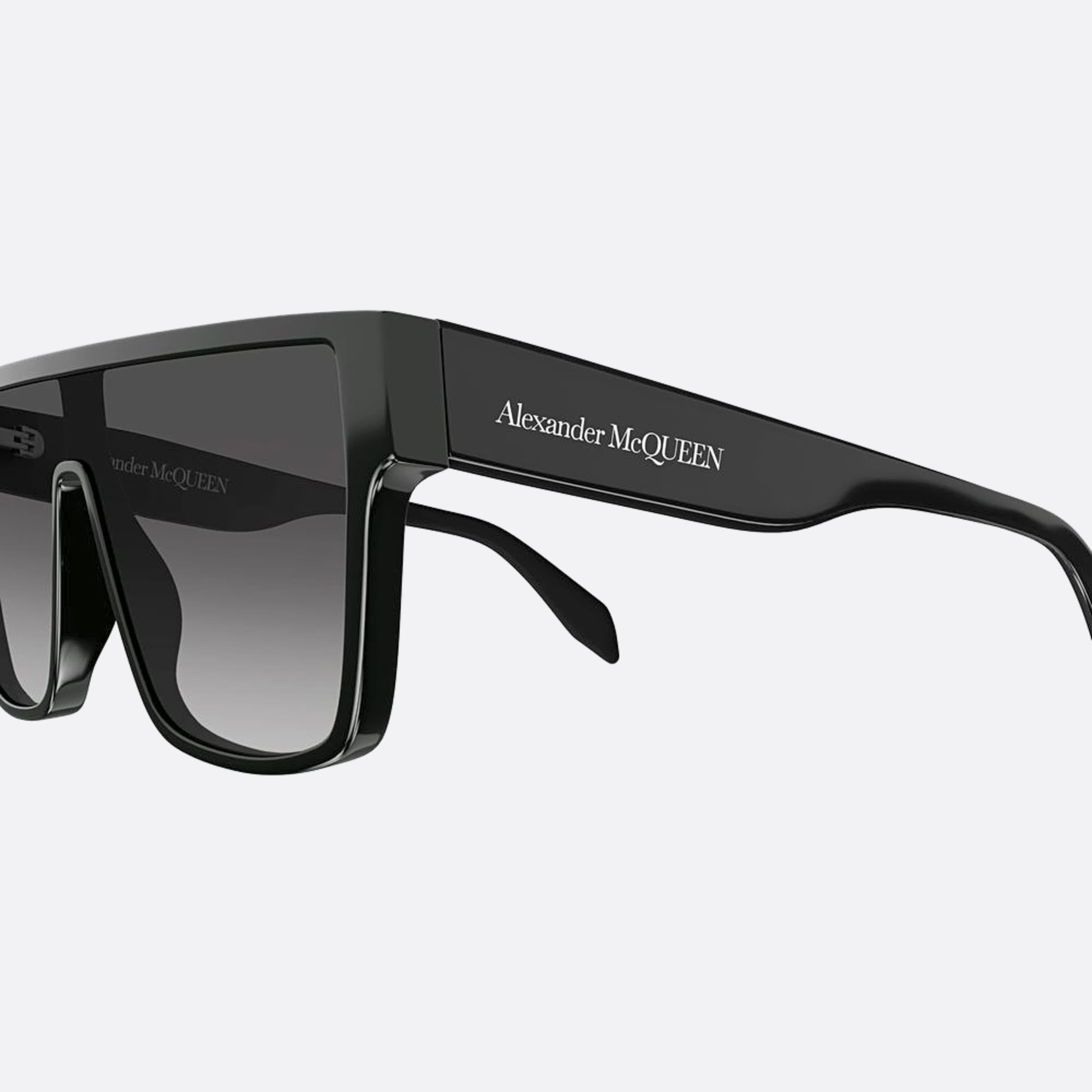 Alexander 99mm Mcqueen Black Shield Man Sunglasses - Detail View