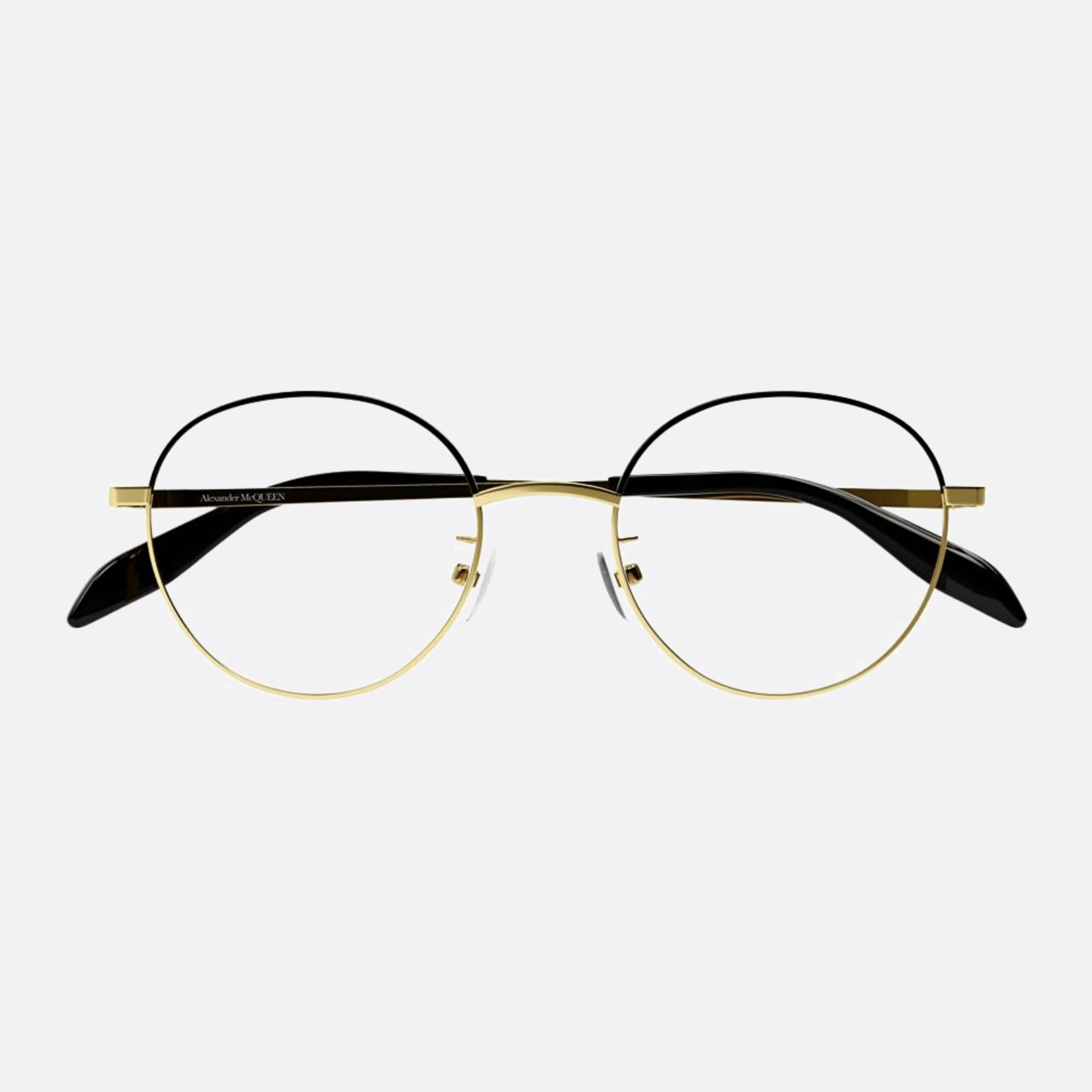Alexander 53mm Mcqueen Gold Round Unisex Eyeglasses - Main View