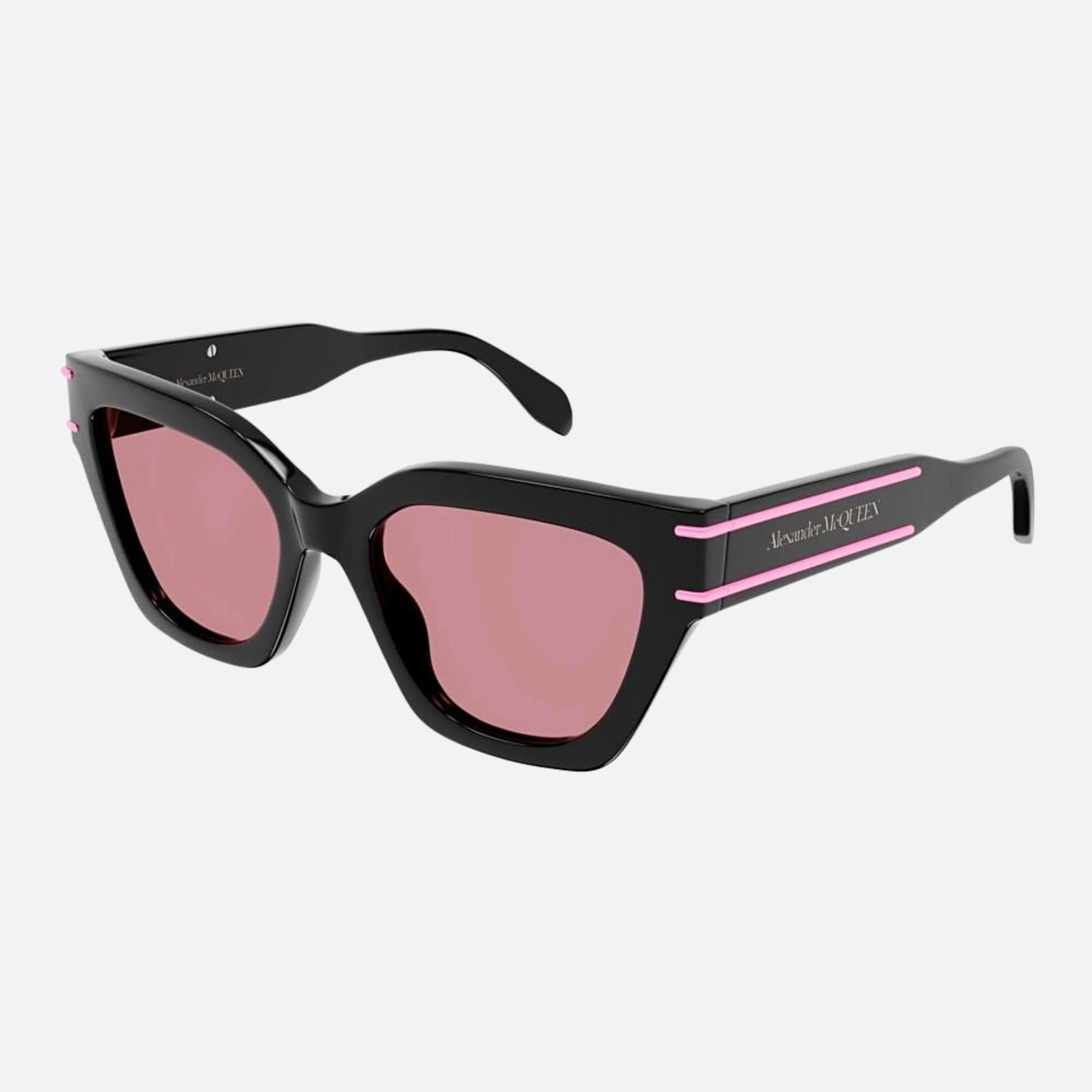 Alexander 53mm Mcqueen Black Cat Eye Woman Sunglasses - Side View