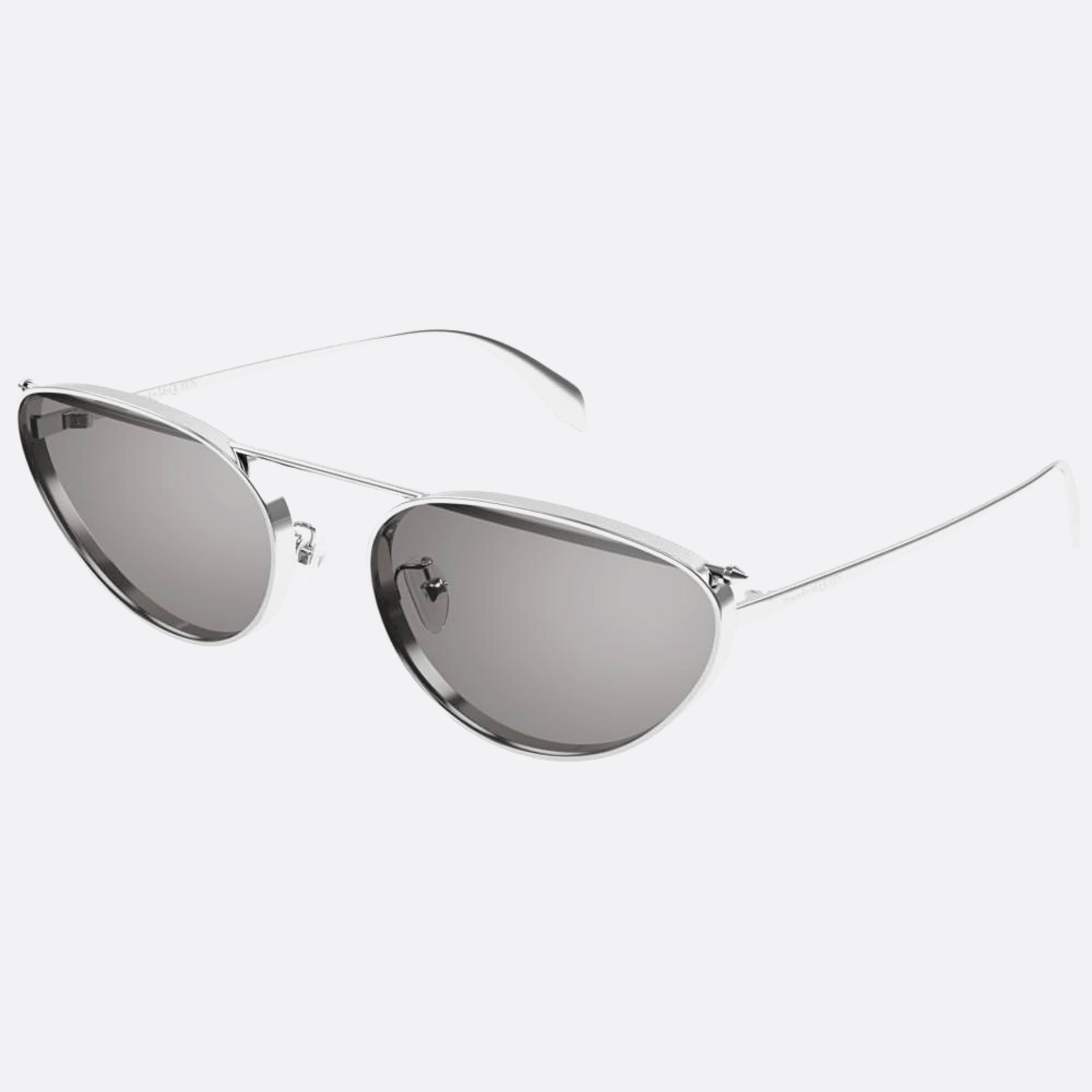 Alexander 62mm Mcqueen Silver Cat Eye Woman Sunglasses - Side View