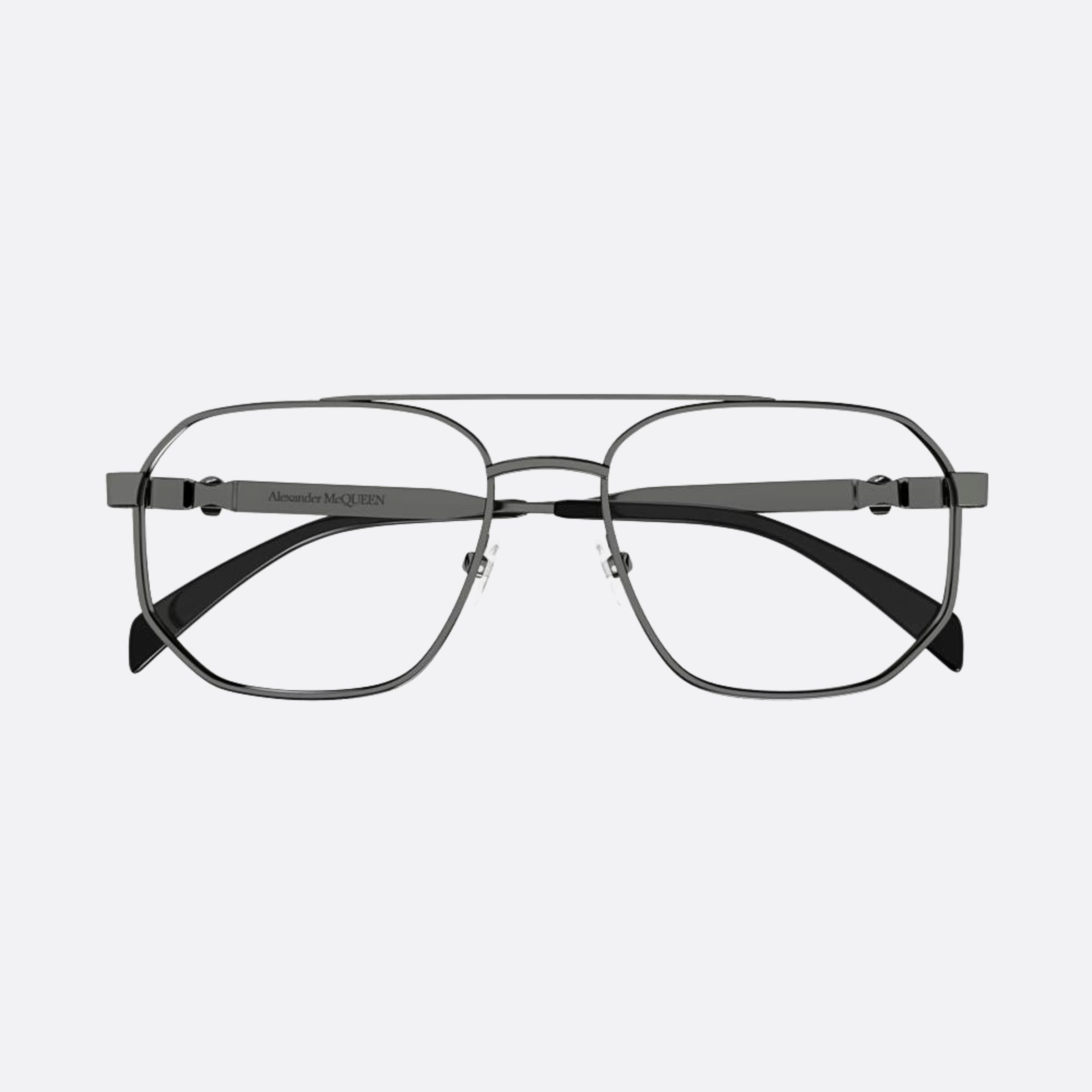 Alexander 57mm Mcqueen Black Pilot Man Eyeglasses - Main View