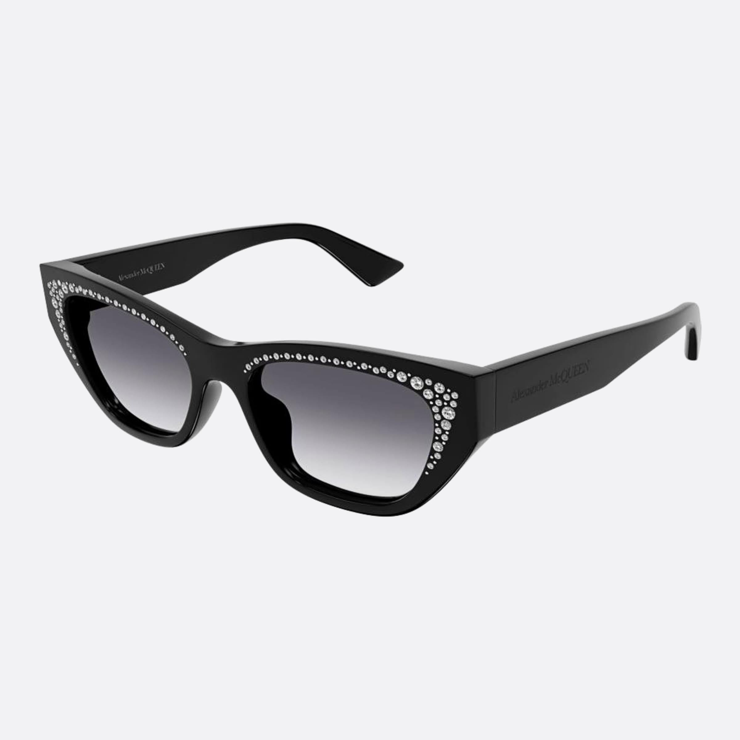 Alexander 54mm Mcqueen Black Cat Eye Woman Sunglasses - Side View