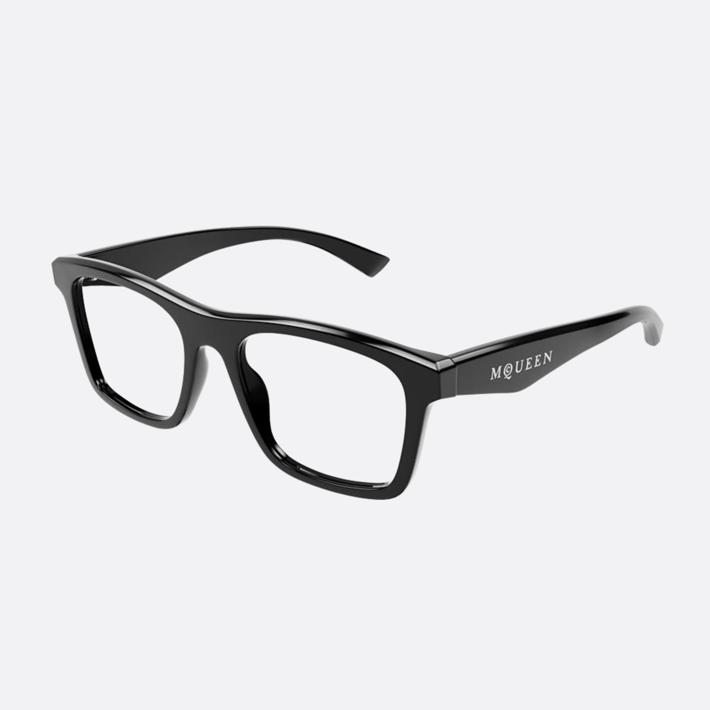 Alexander 54mm Mcqueen Black Squared Unisex Eyeglasses - Side View