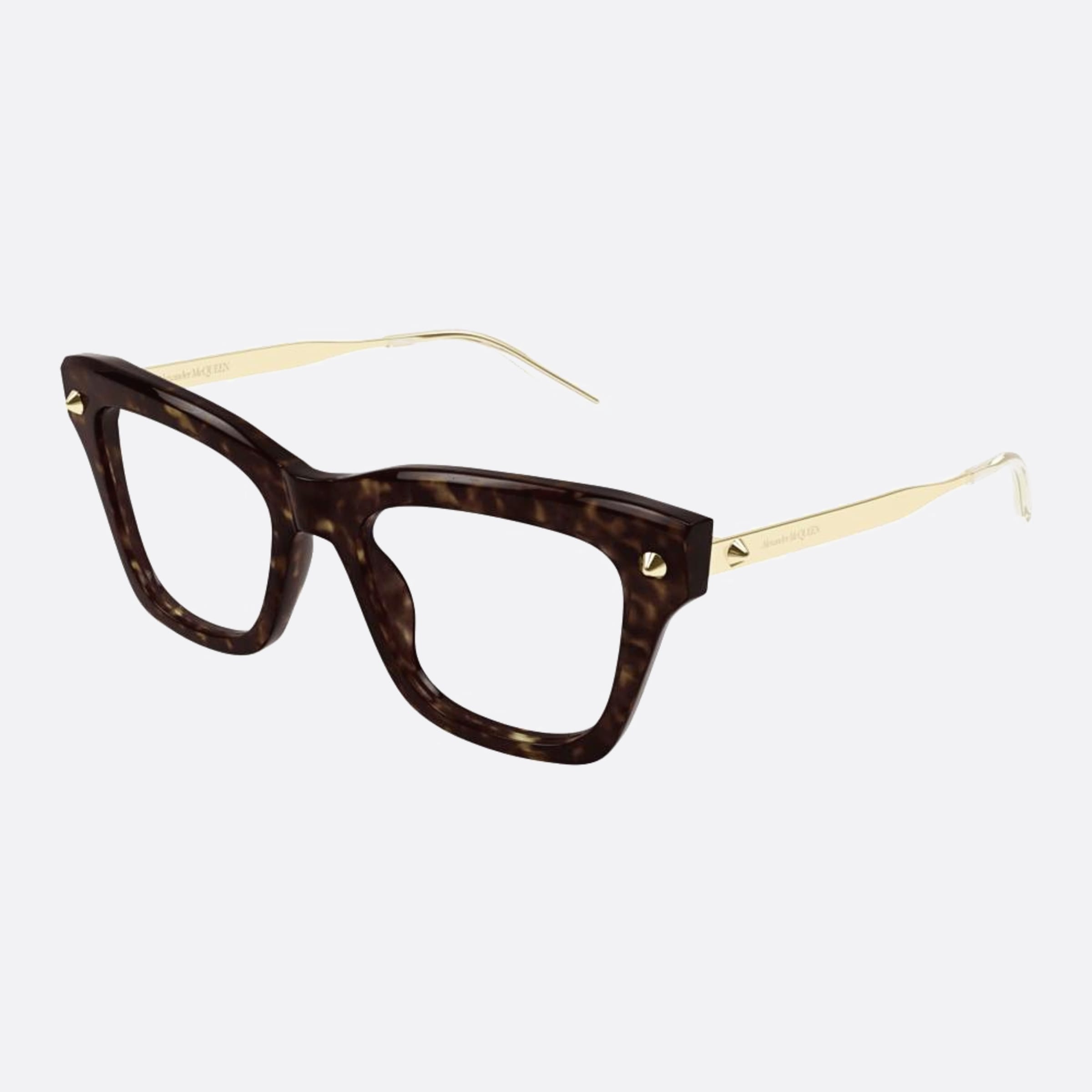 Alexander 50mm Mcqueen Brown Squared Women Eyeglasses - Side View