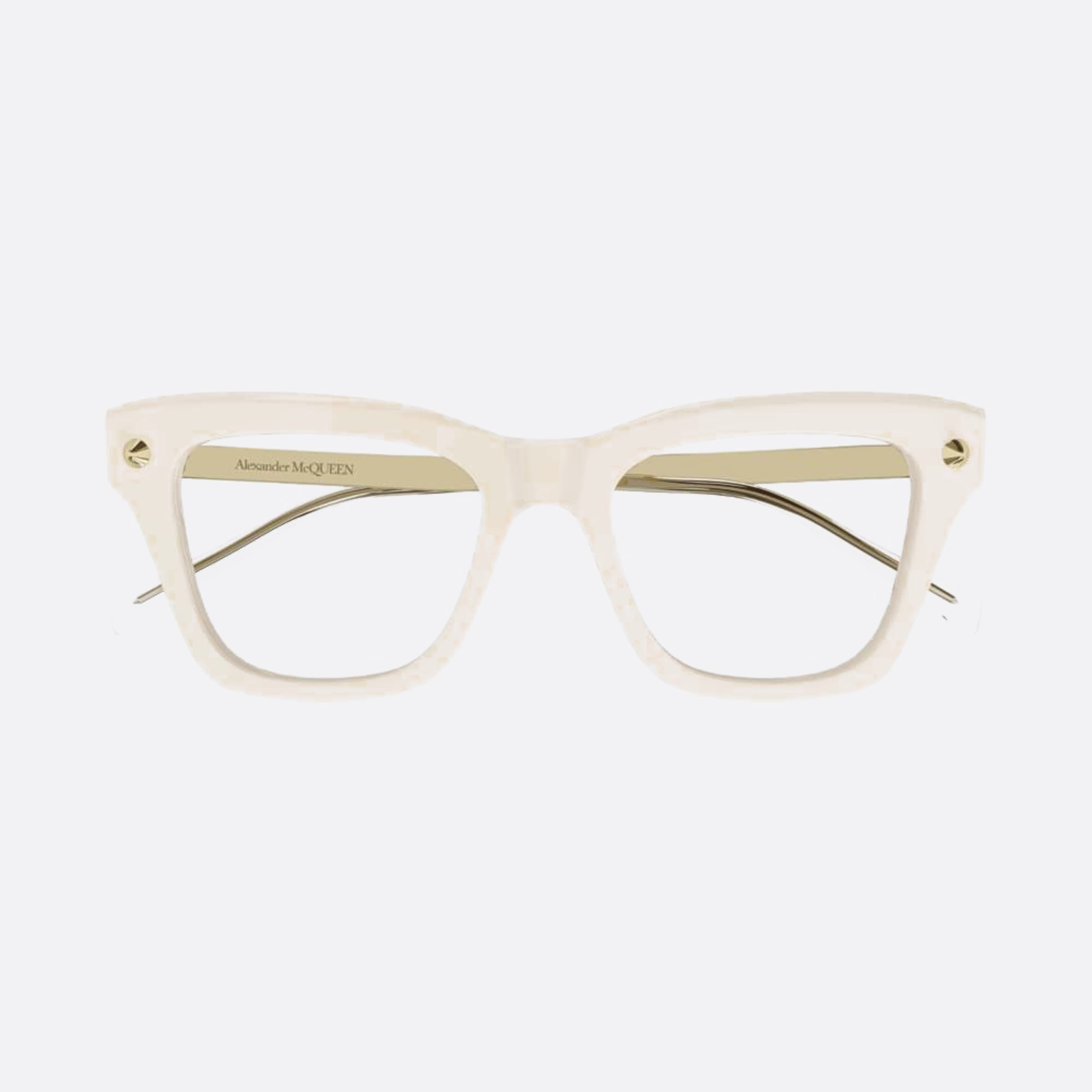 Alexander 52mm Mcqueen White Squared Woman Eyeglasses - Main View