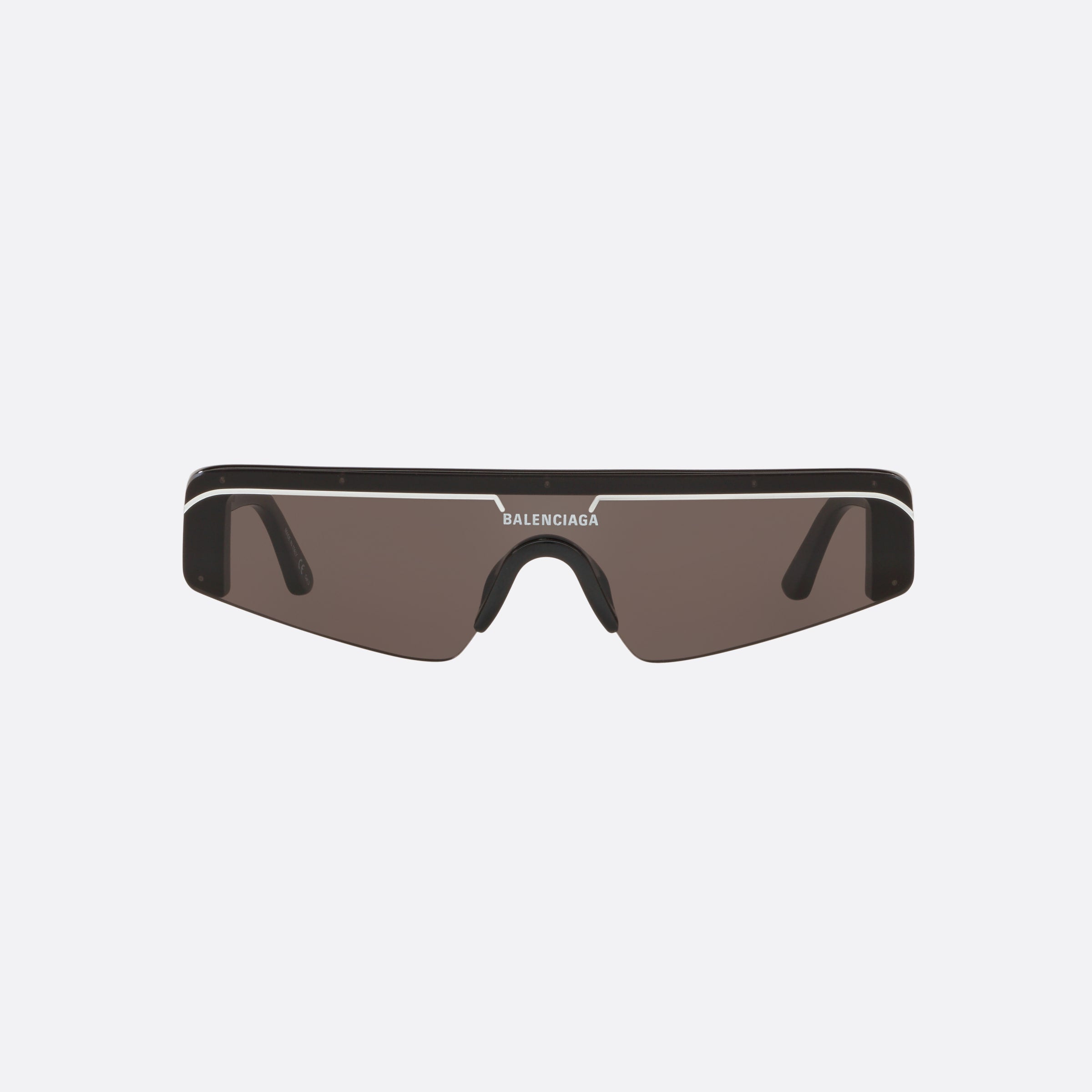 Balenciaga 40mm Black Rectangle Unisex Sunglasses - Side View