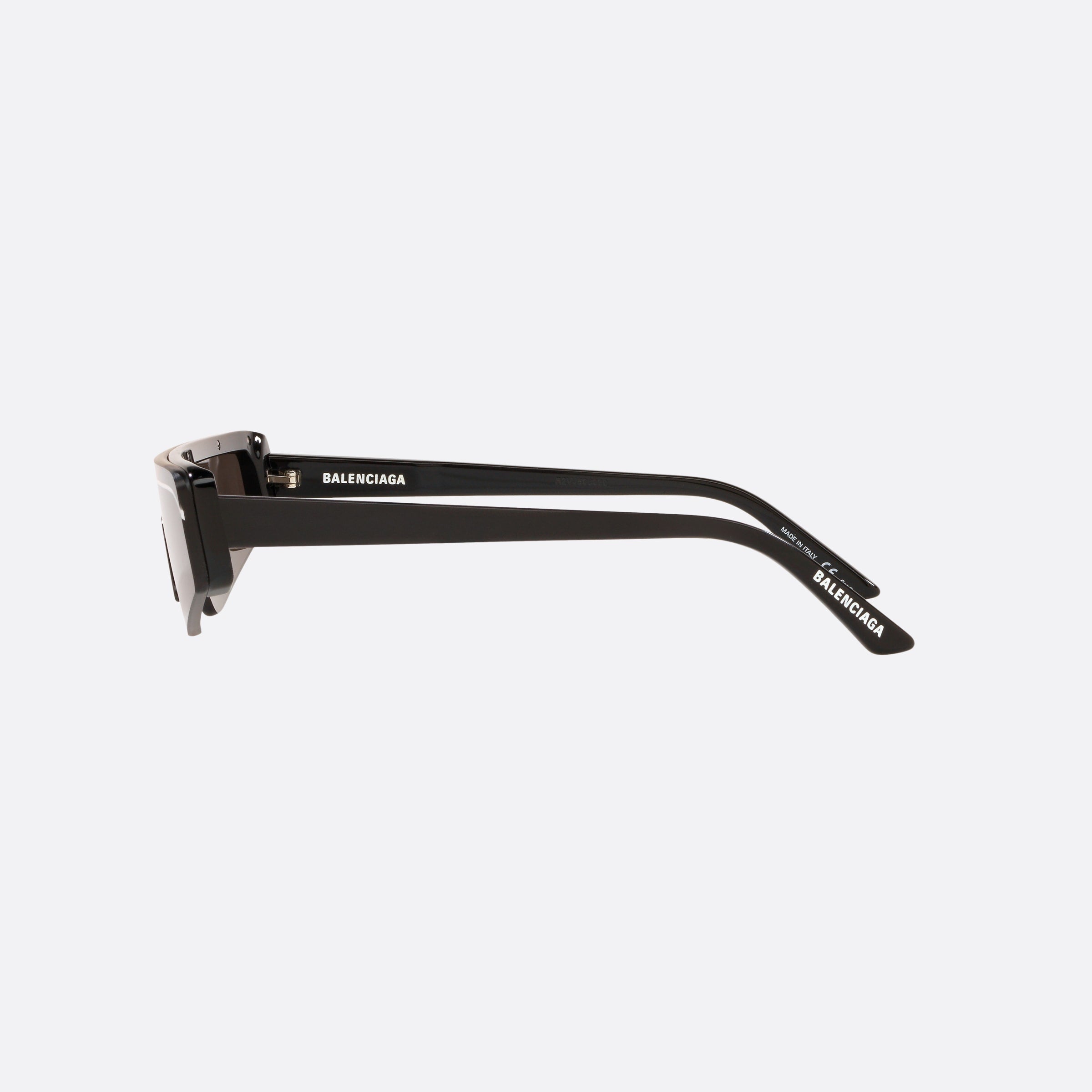 Balenciaga 40mm Black Rectangle Unisex Sunglasses - Detail View