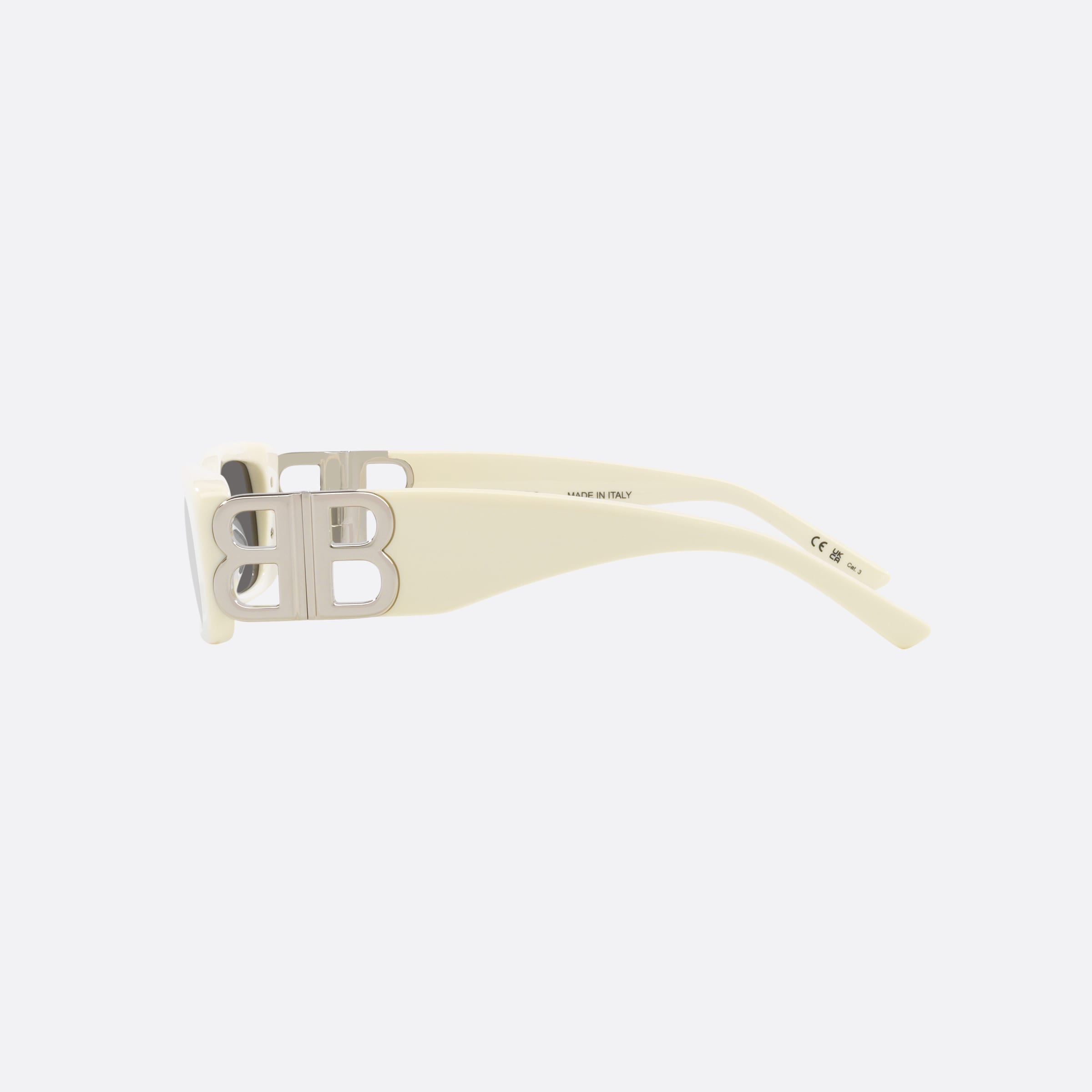 Balenciaga 51mm White Rectangle Woman Sunglasses - Detail View
