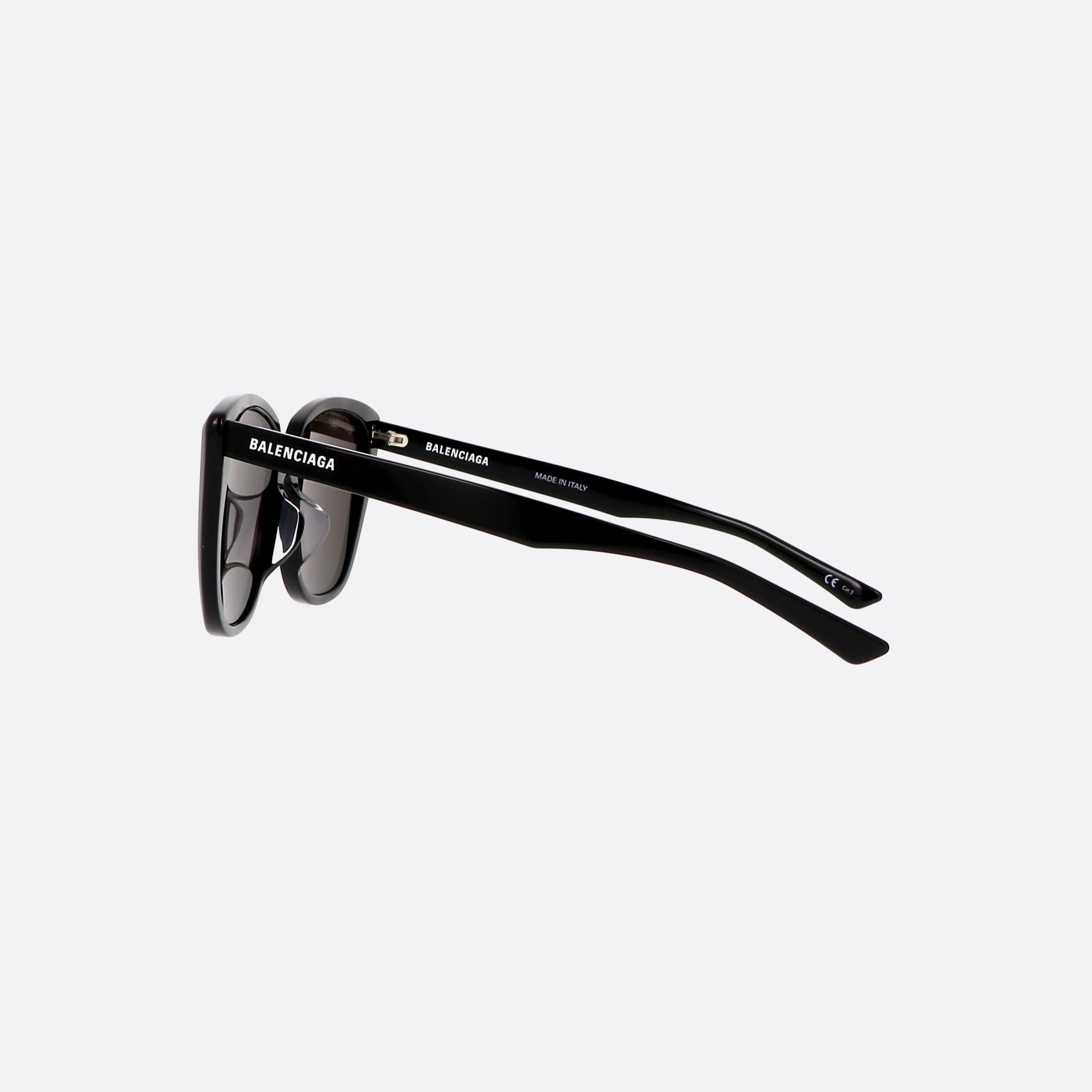 Balenciaga 57mm Bb0175sa Black Oval Unisex Sunglasses - Detail View