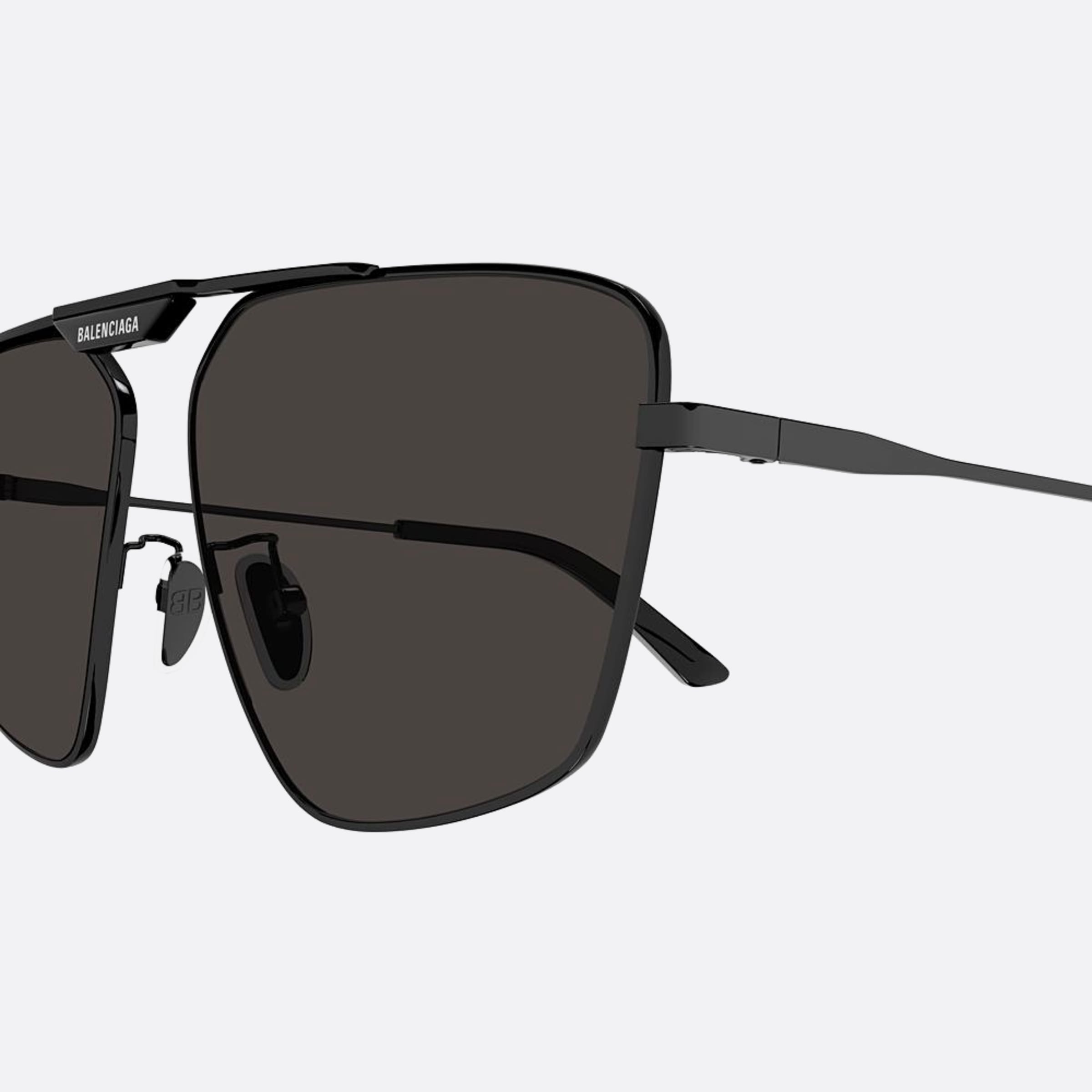 Balenciaga 61mm Bb0246sa Black Geometric Men Sunglasses - Detail View