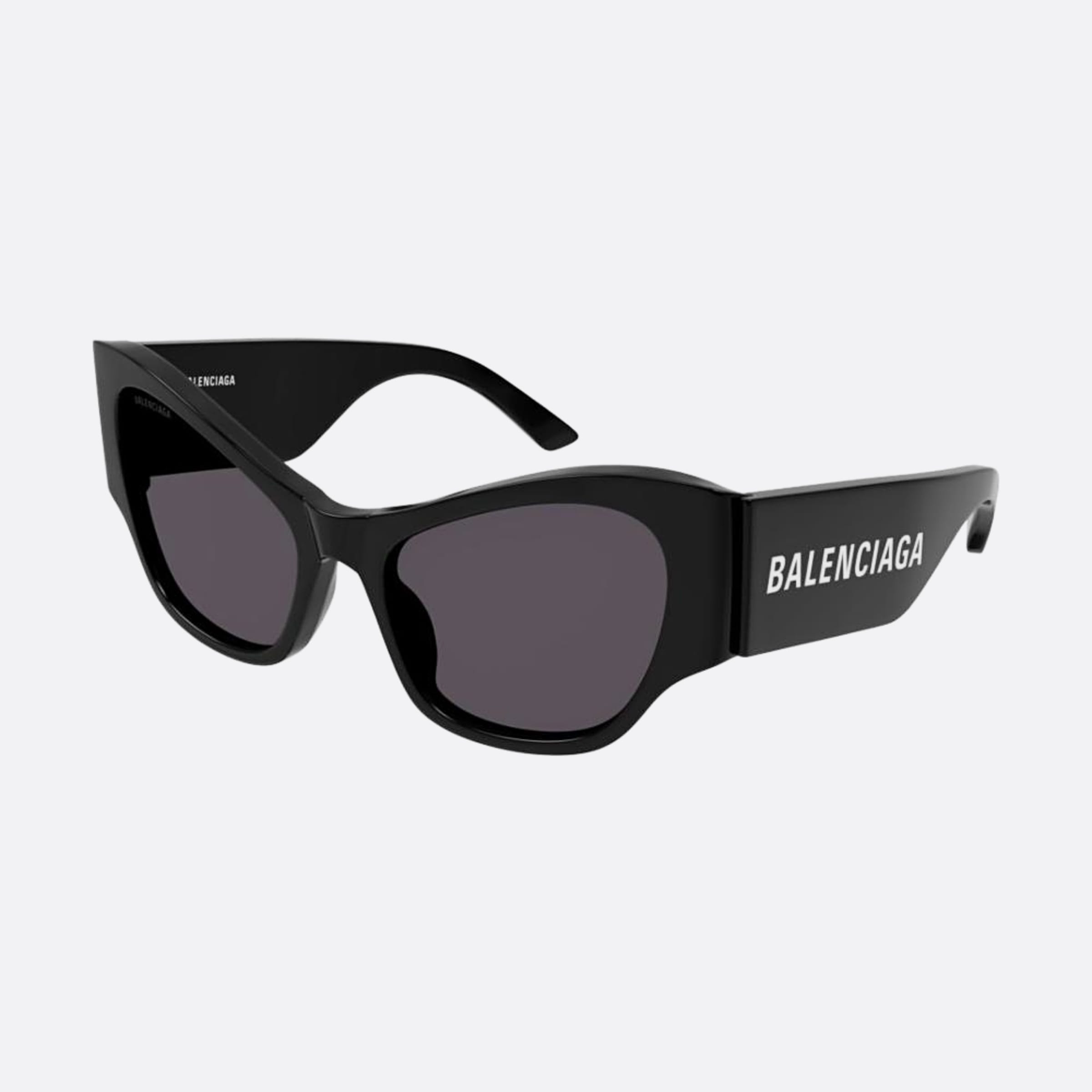 Balenciaga 56mm Black Squared Woman Sunglasses - Side View