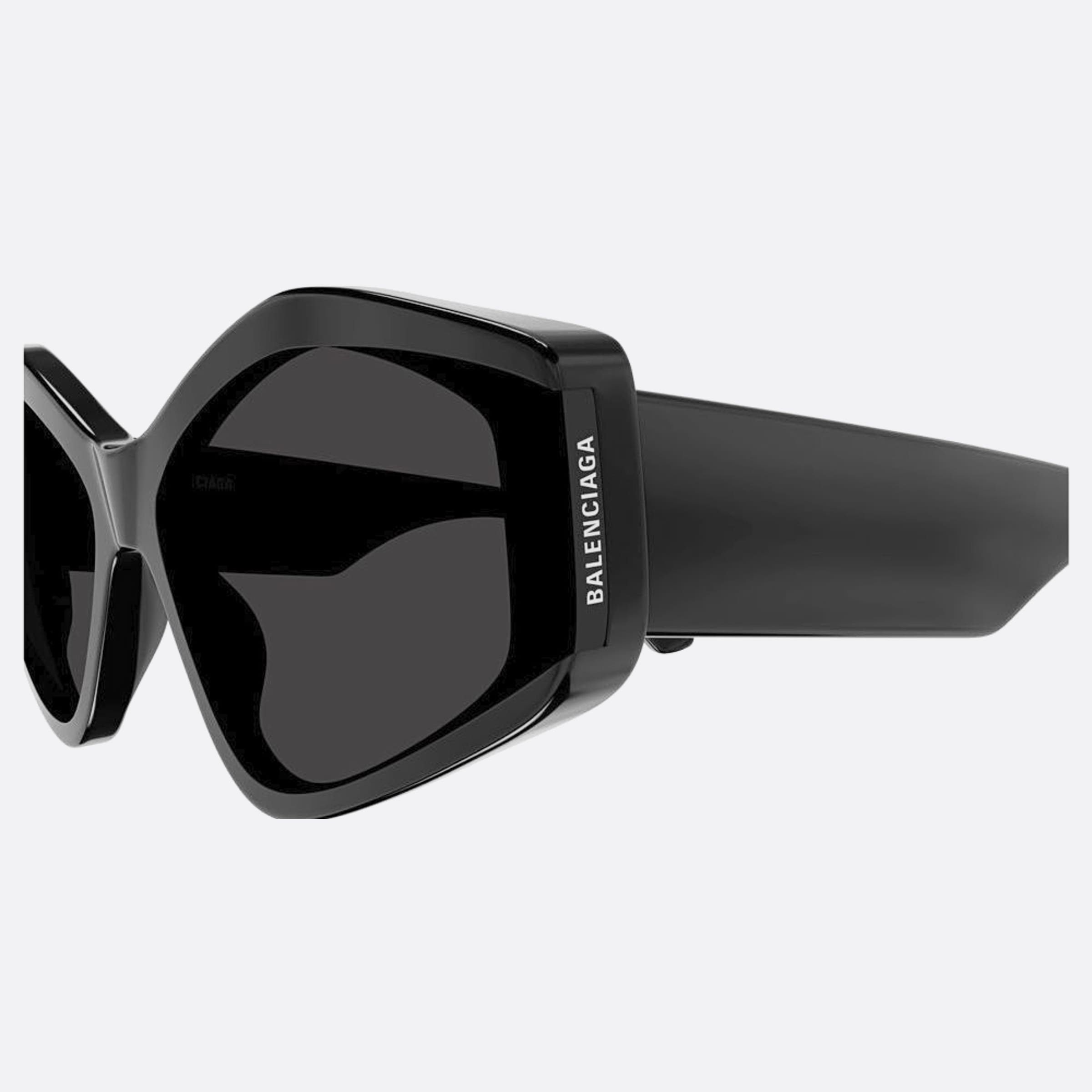 Balenciaga 66mm Black Geometric Woman Sunglasses - Detail View