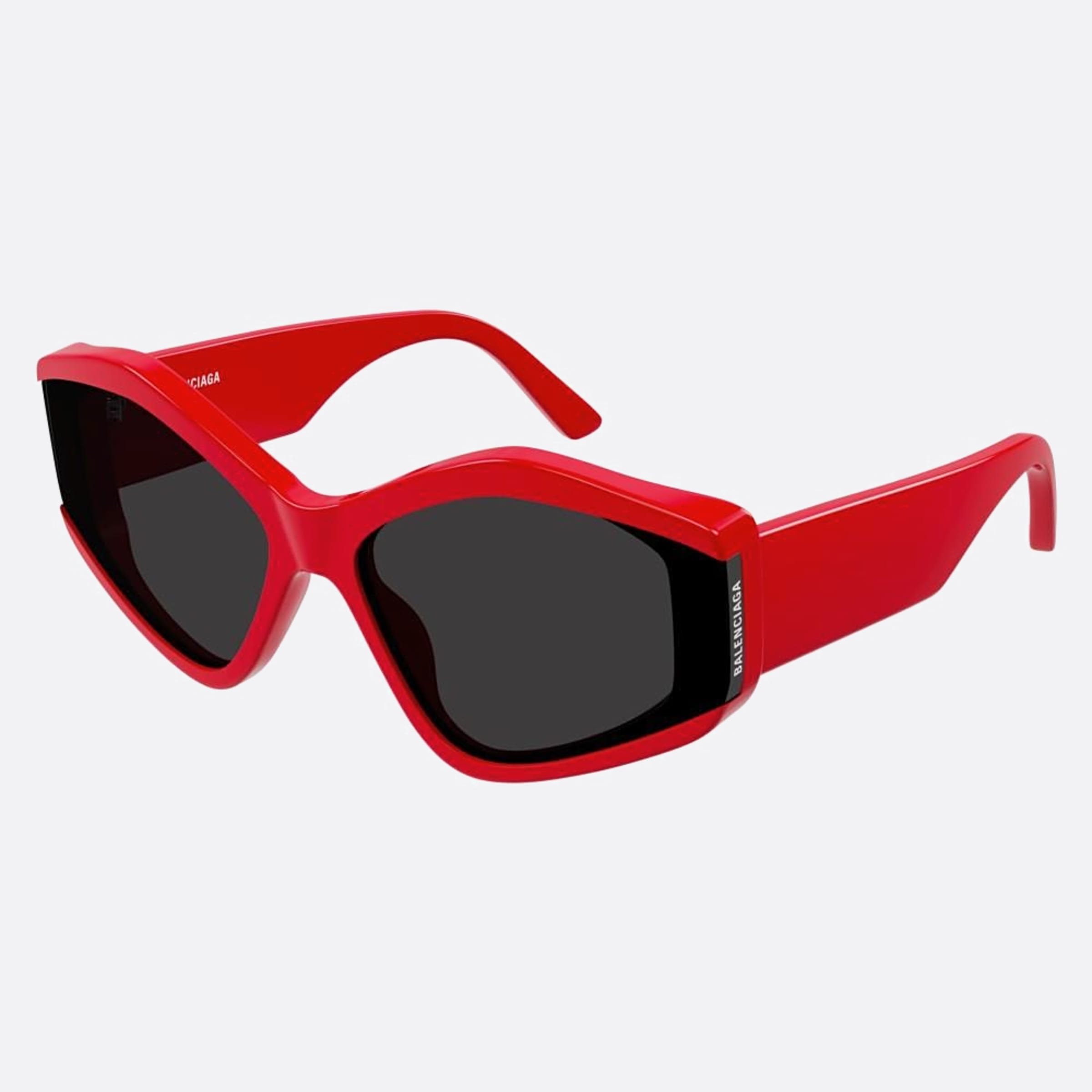 Balenciaga 66mm Frm Red Geometric Woman Sunglasses - Side View