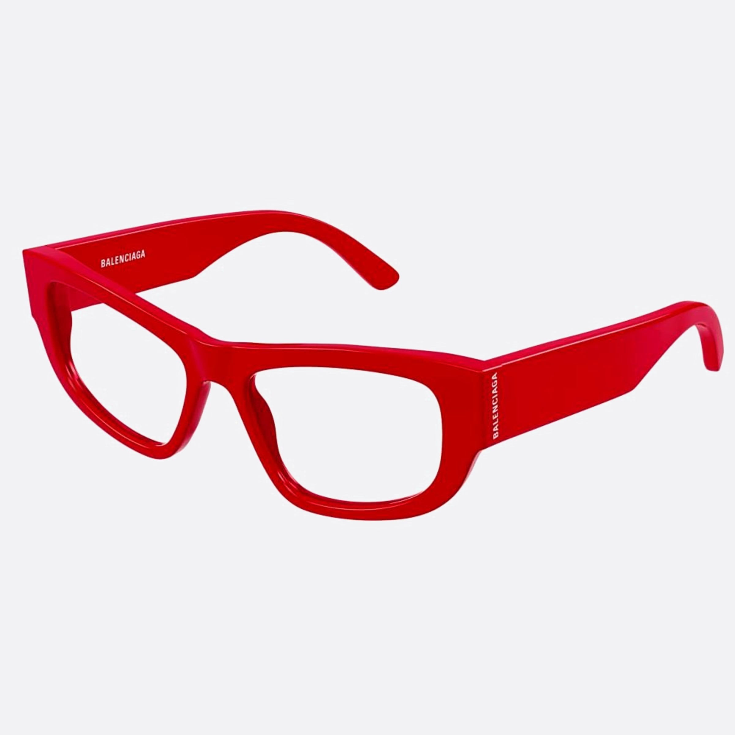 Balenciaga 53mm Red Cat Eye Woman Eyeglasses - Side View