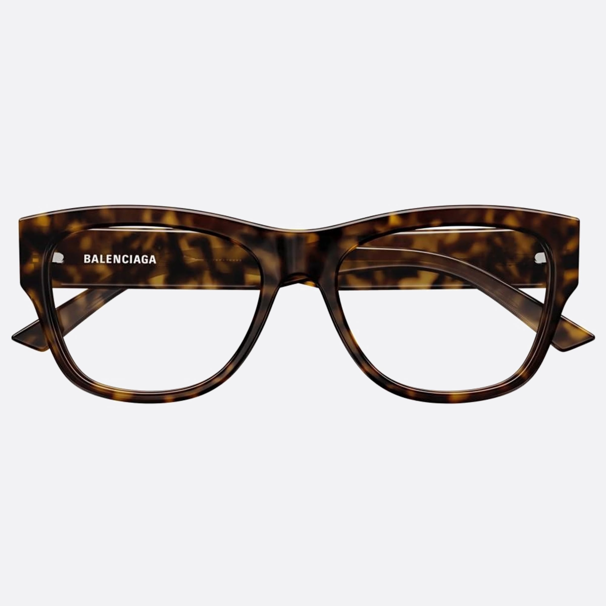 Balenciaga 54mm Havana Squared Unisex Eyeglasses - Main View