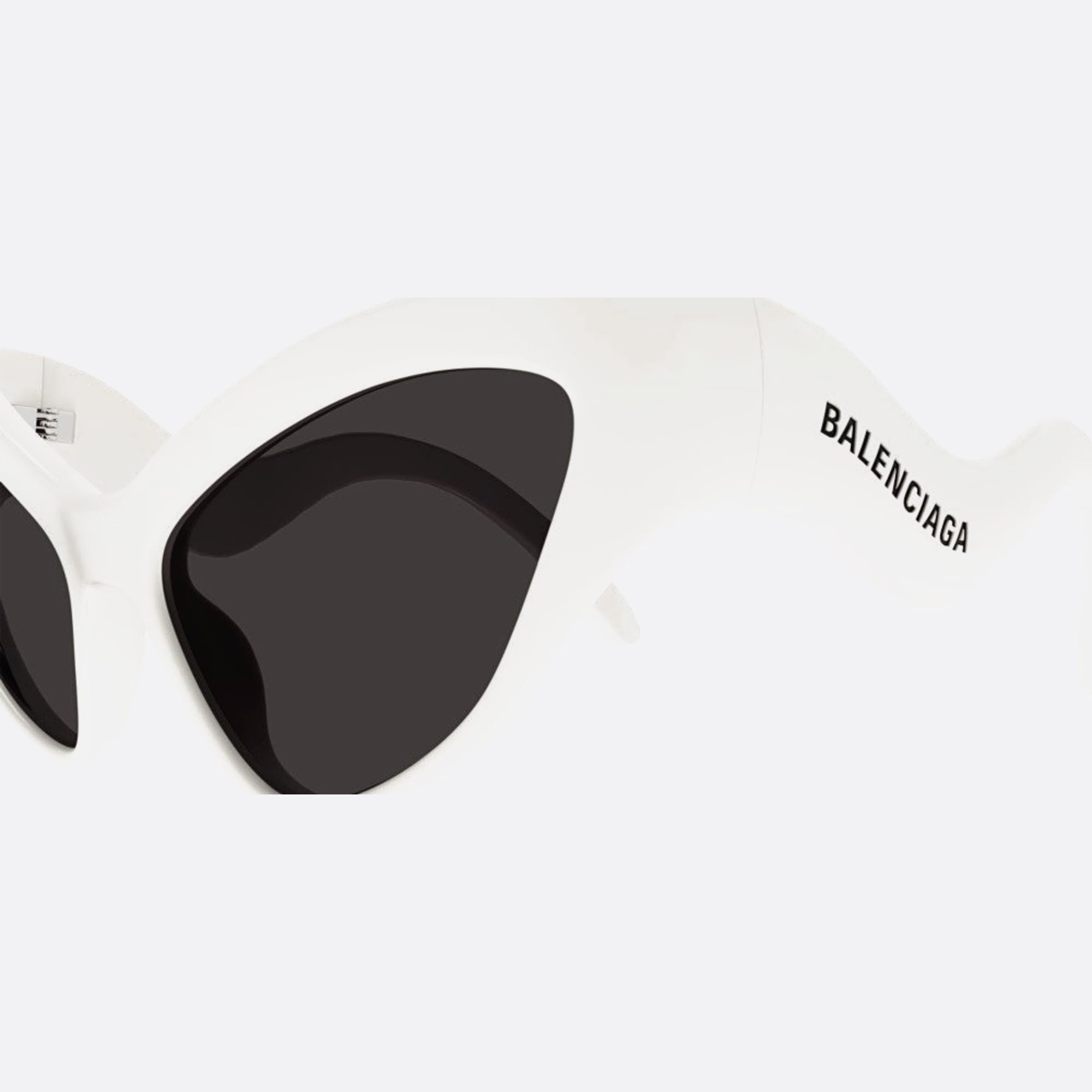 Balenciaga 59mm White Cat Eye Woman Sunglasses - Detail View