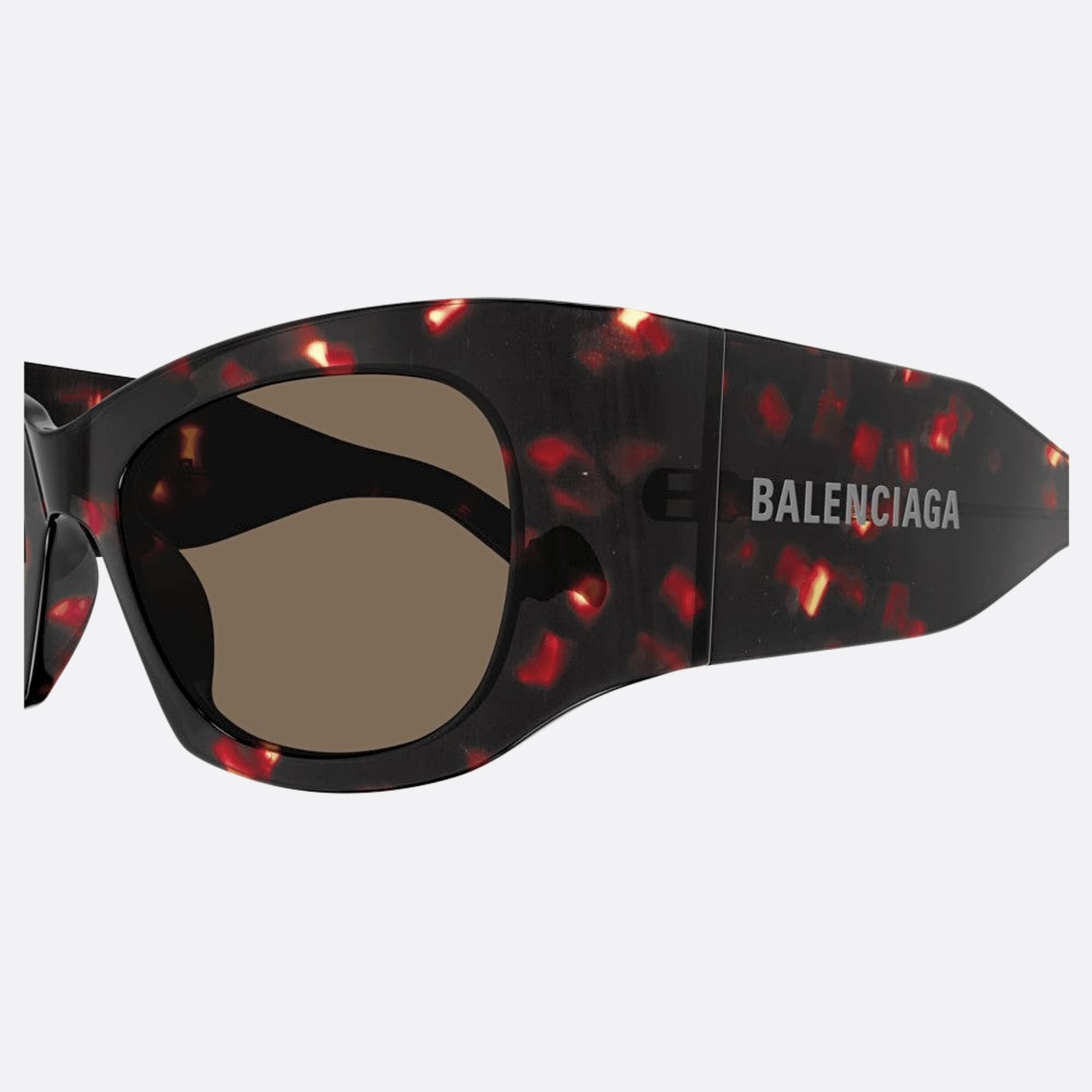 Balenciaga 54mm Havana Rectangle Woman Sunglasses - Detail View