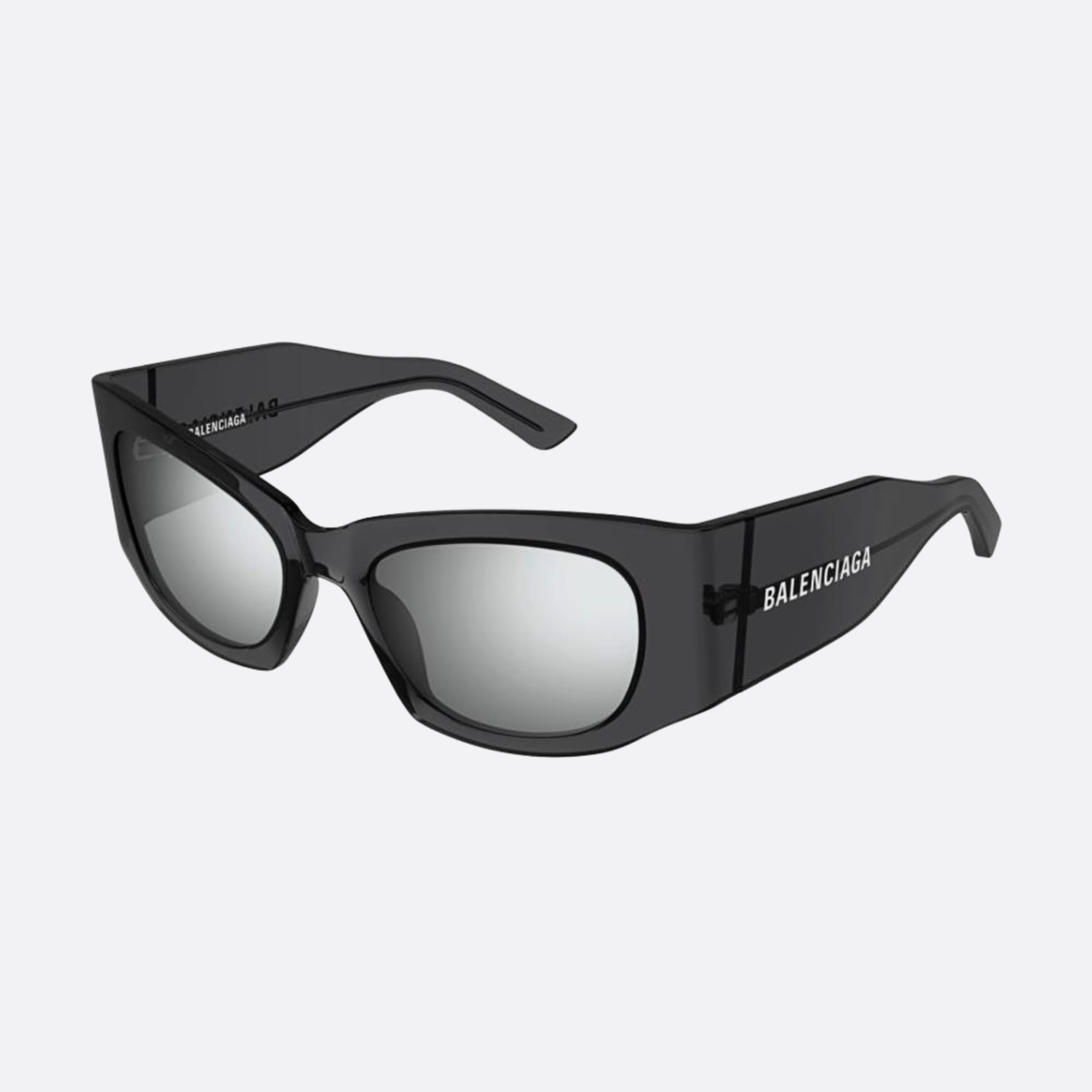 Balenciaga 54mm Bks Black Rectangle Woman Sunglasses - Side View