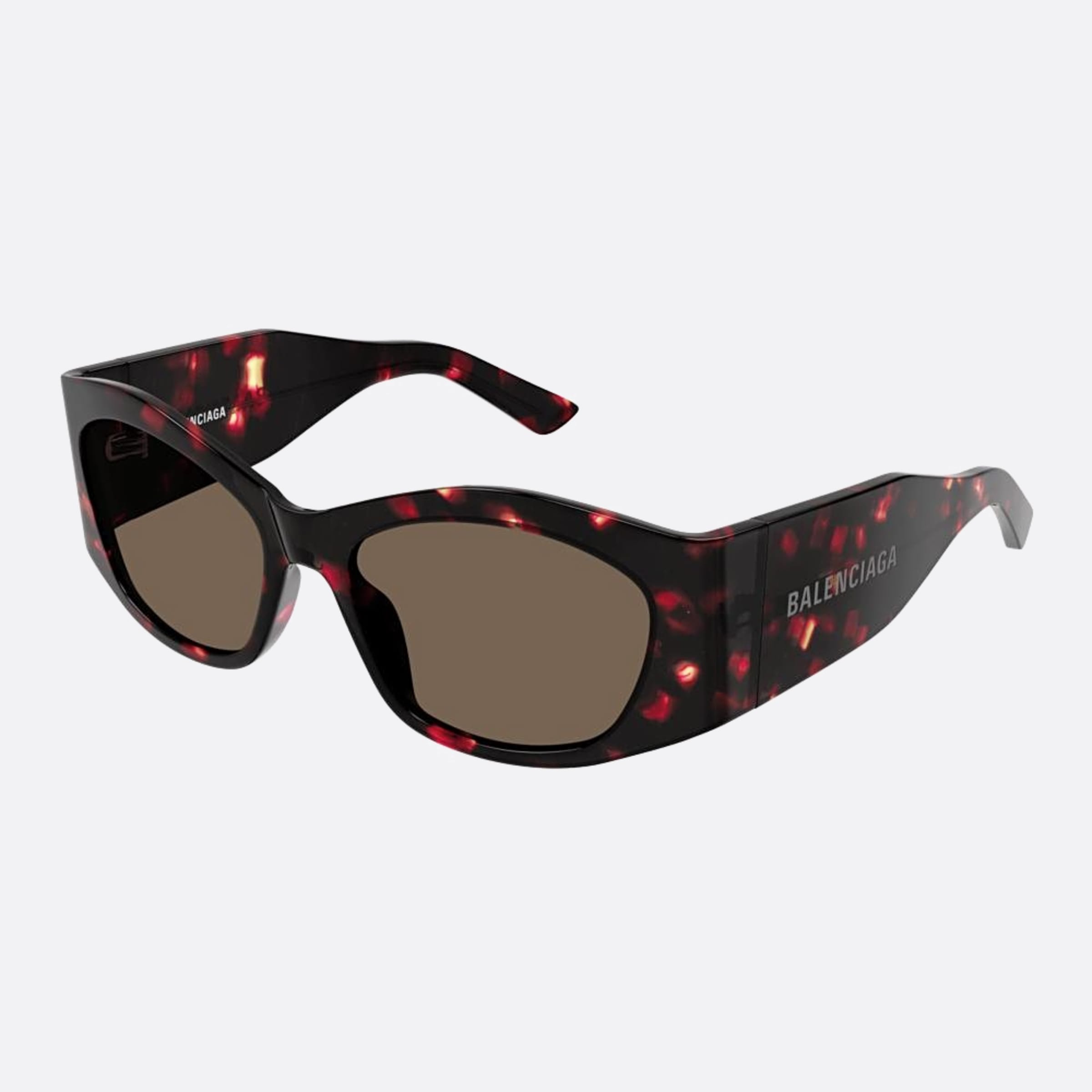 Balenciaga 56mm Havana Rectangle Woman Sunglasses - Side View