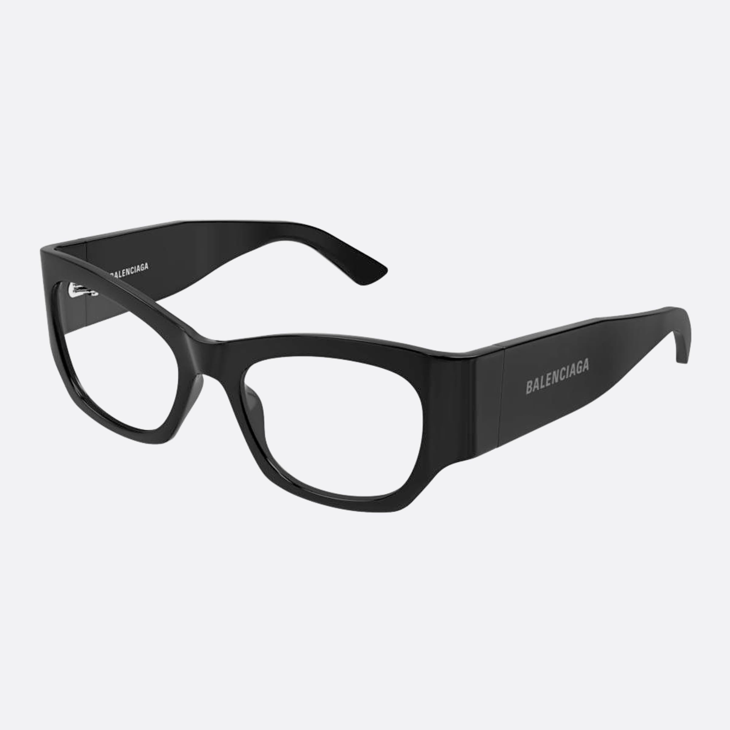 Balenciaga 52mm Black Squared Woman Eyeglasses - Side View