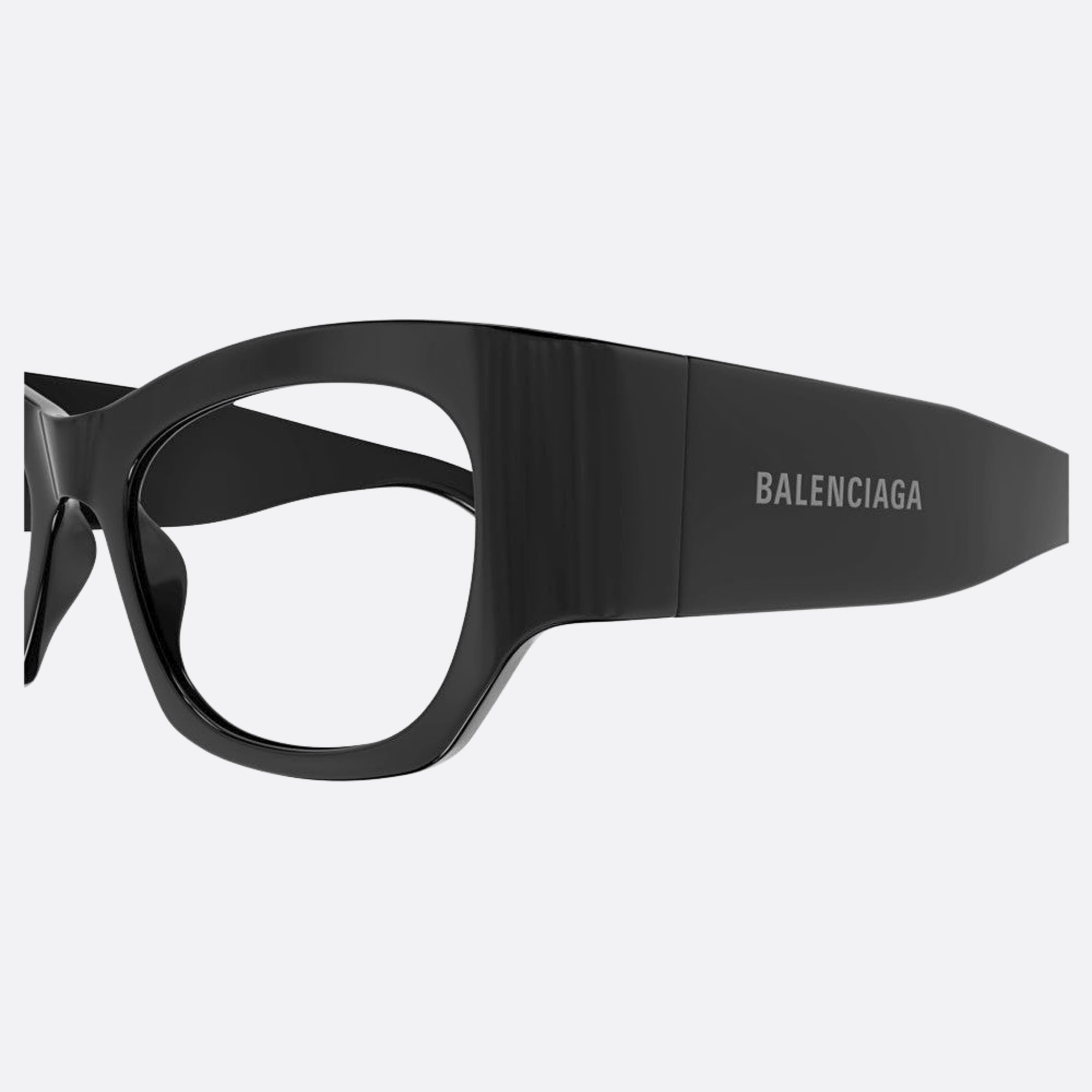 Balenciaga 52mm Black Squared Woman Eyeglasses - Detail View