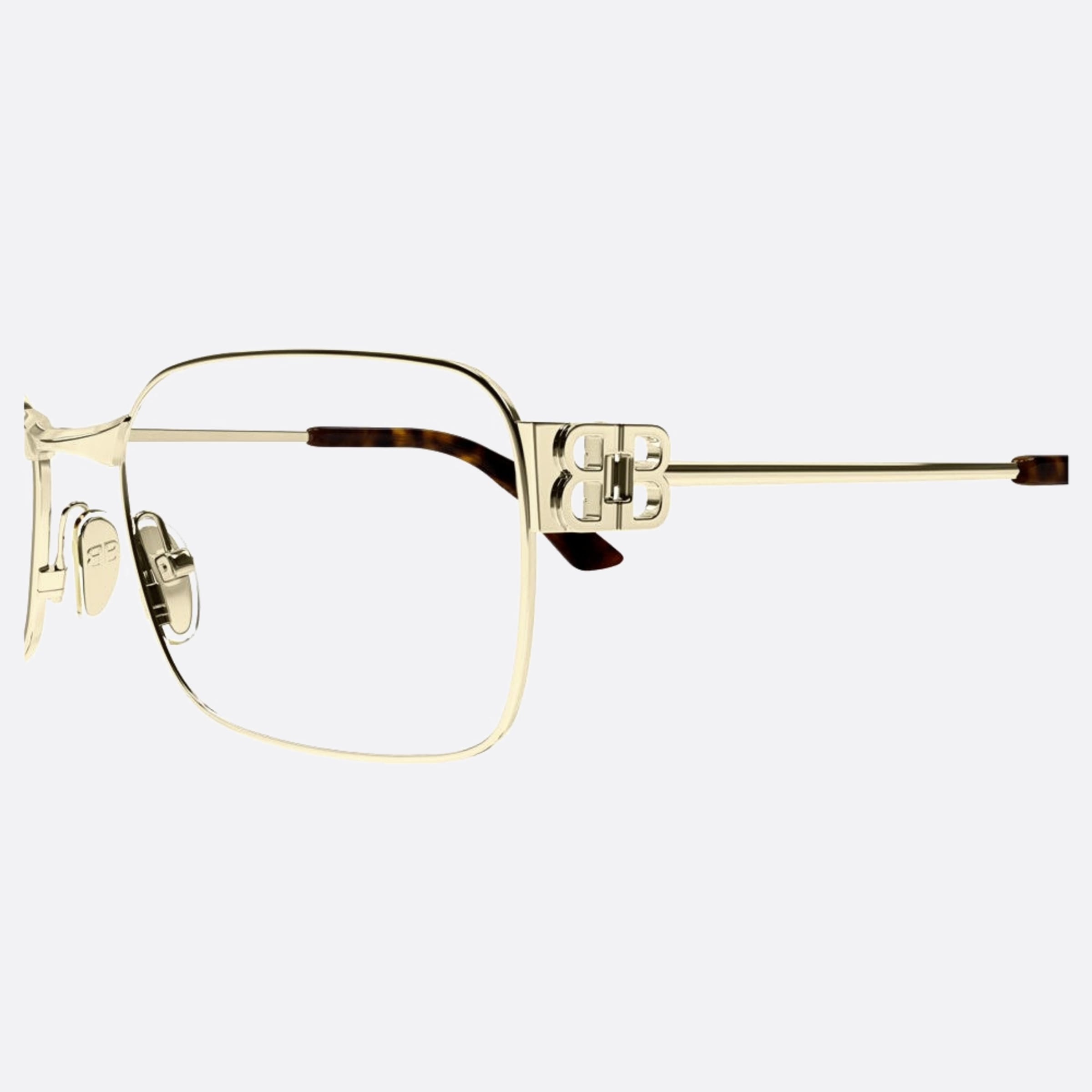 Balenciaga 57mm Gold Rectangle Woman Eyeglasses - Detail View