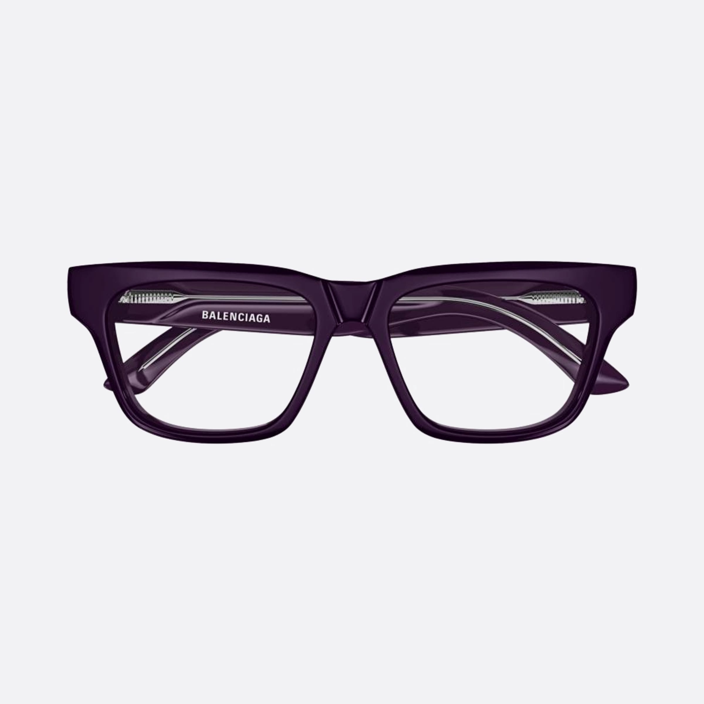 Balenciaga 53mm Violet Squared Unisex Eyeglasses - Main View