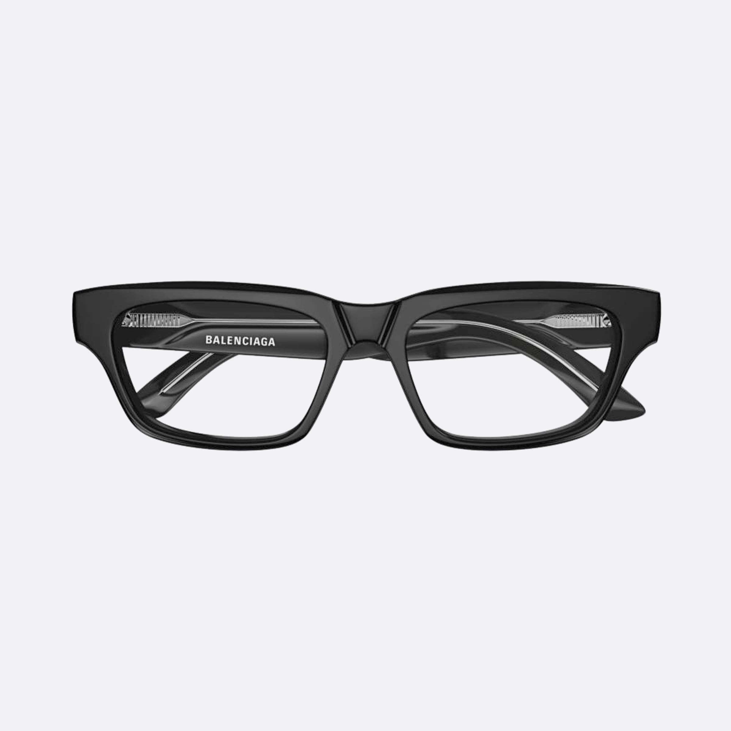 Balenciaga 53mm Black Rectangle Unisex Eyeglasses - Main View