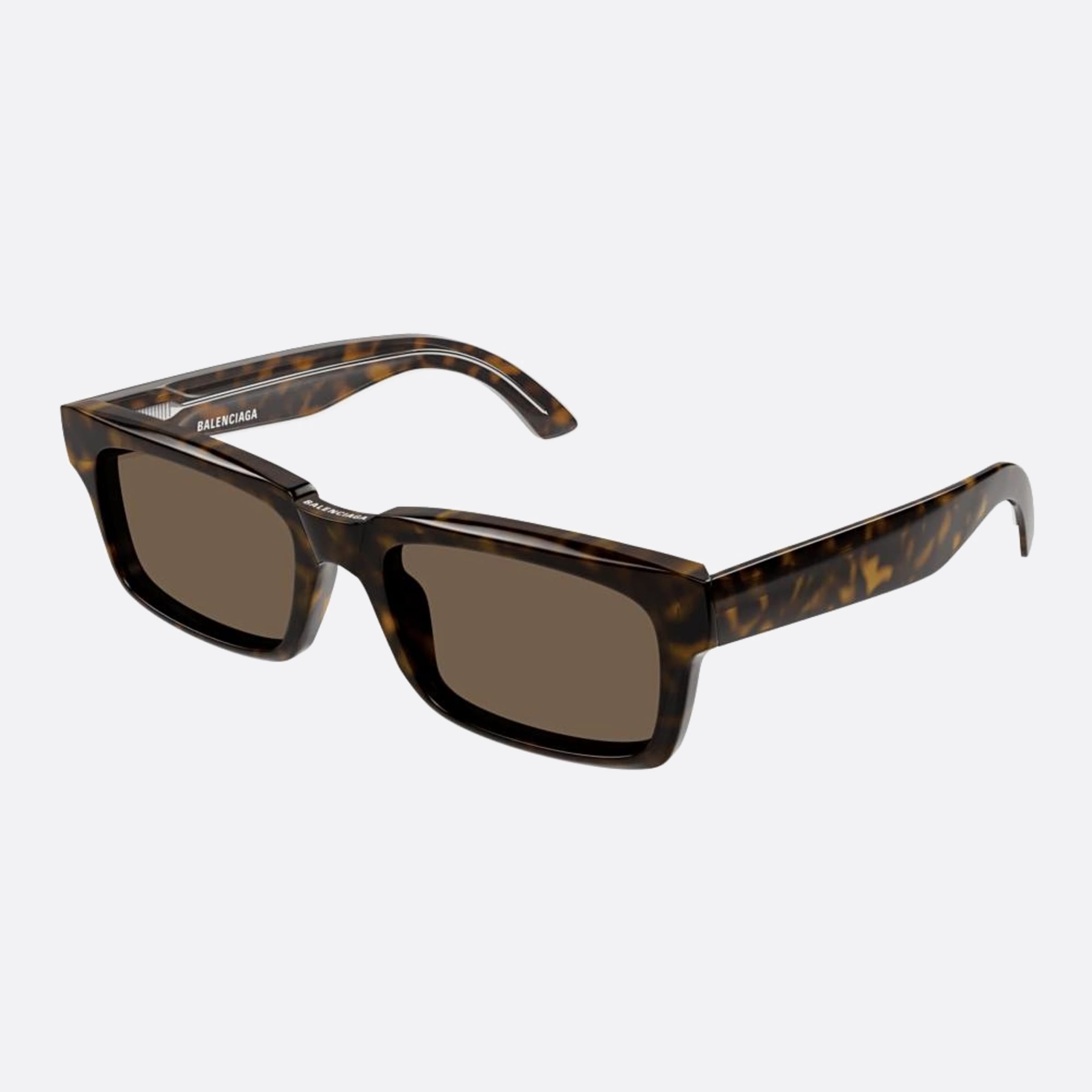 Balenciaga 55mm Havana Squared Man Sunglasses - Side View