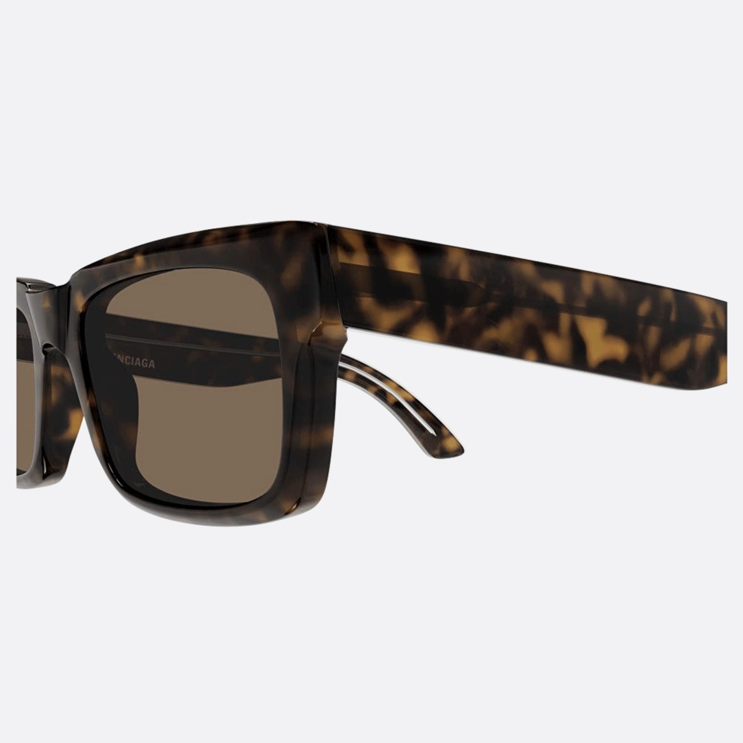Balenciaga 55mm Havana Squared Man Sunglasses - Detail View