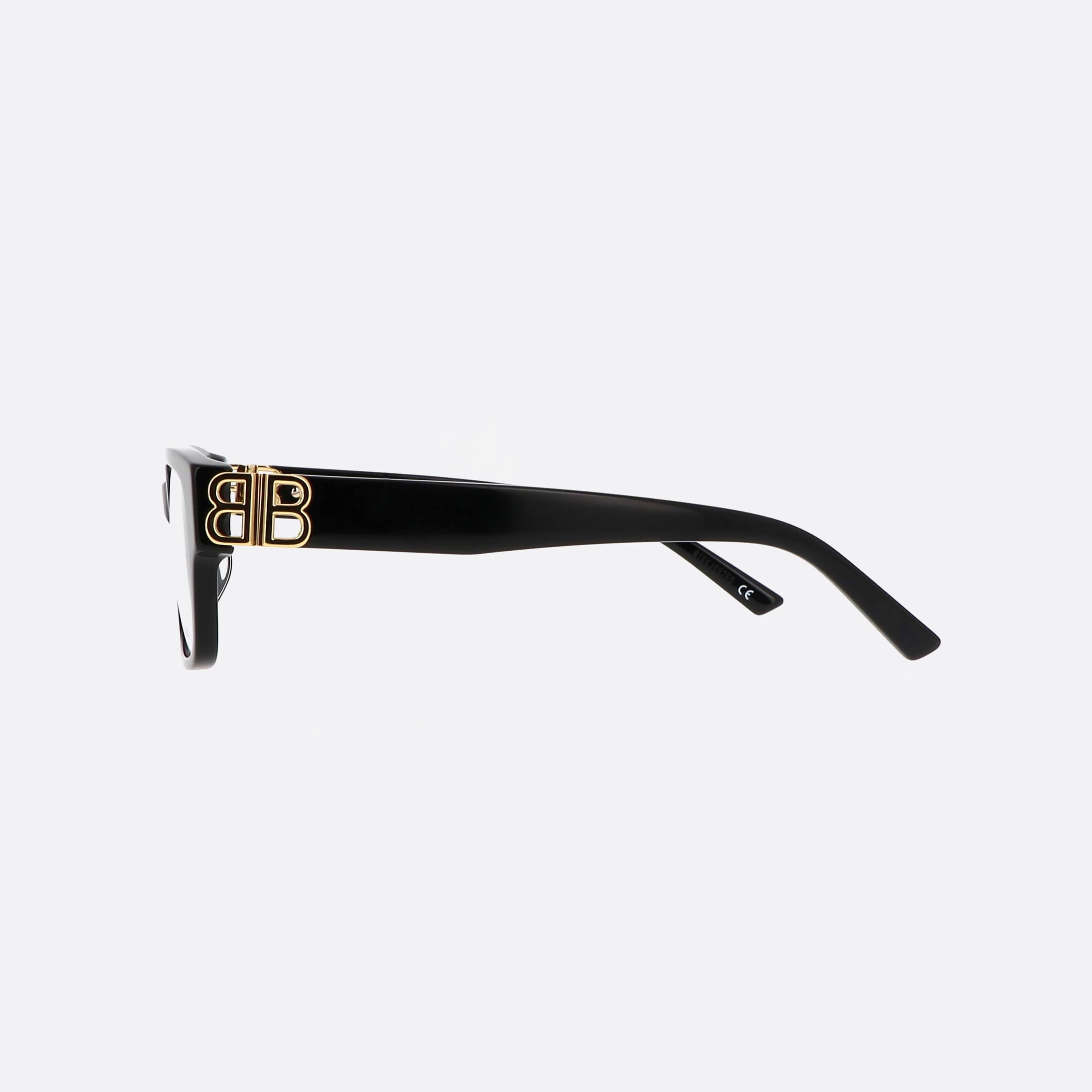 Balenciaga 54mm Bb105o Black Geometric Woman Eyeglasses - Detail View