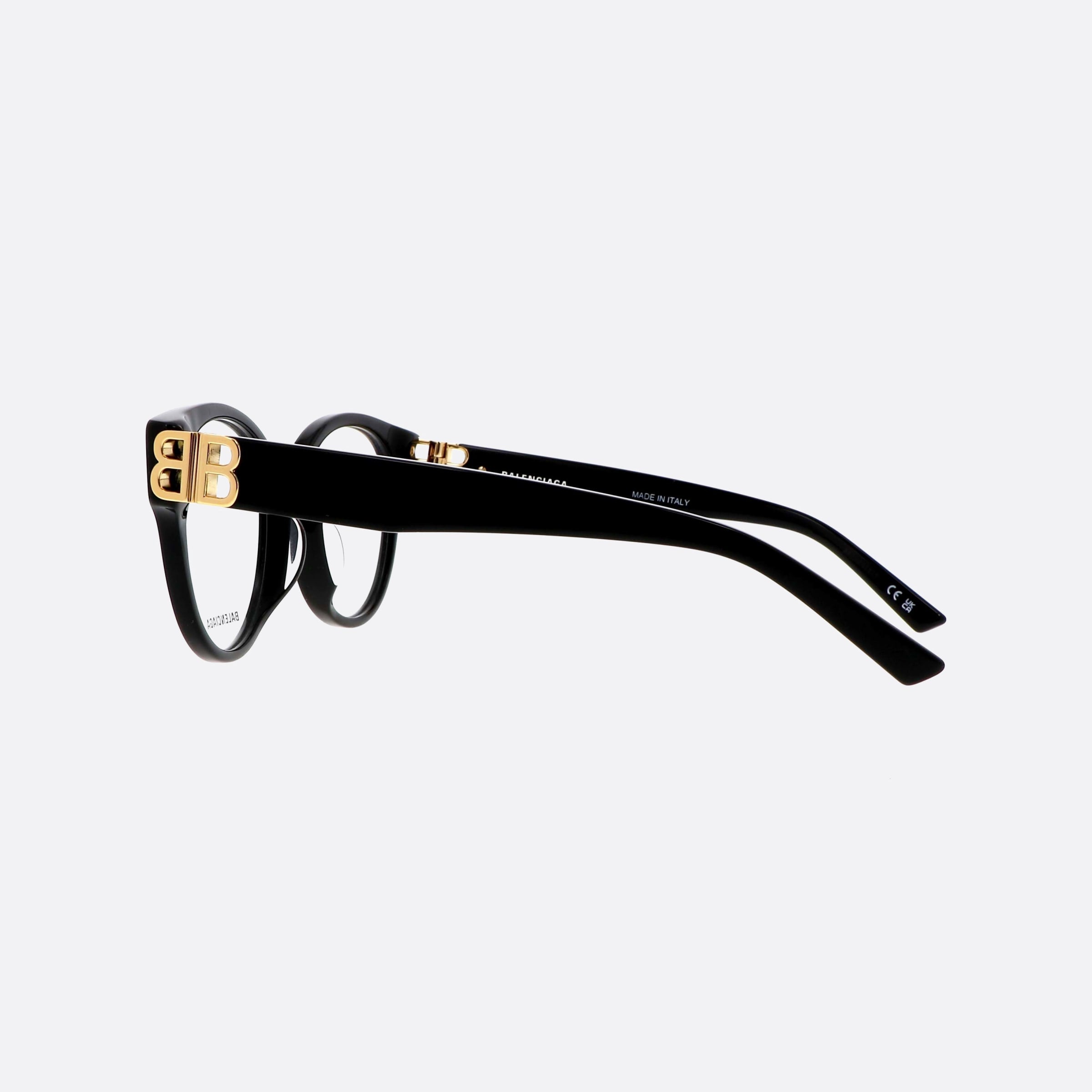 Balenciaga 51mm Everyday Black Round Women Eyeglasses - Detail View