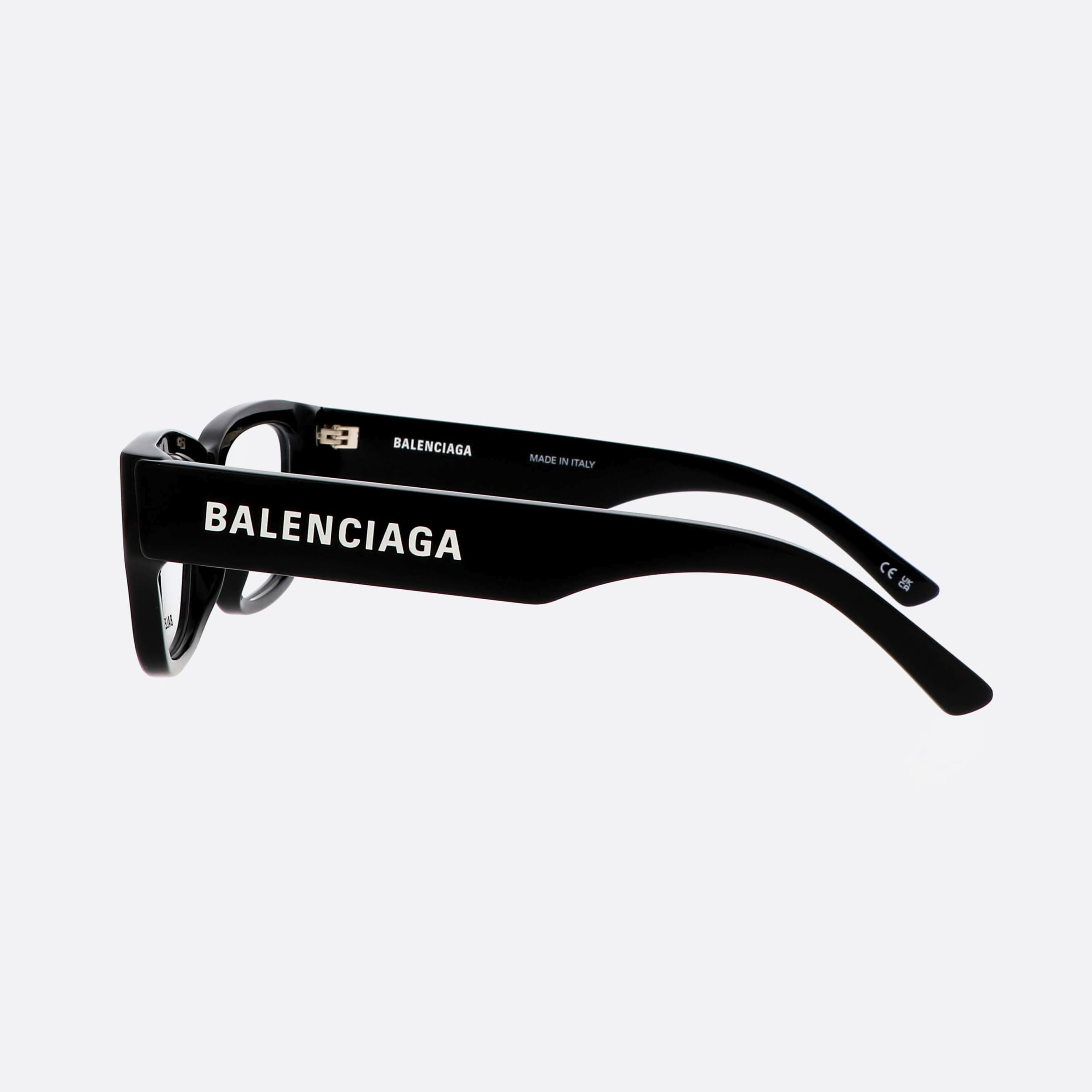 Balenciaga 54mm Everyday Black Rectangle Man Eyeglasses - Detail View