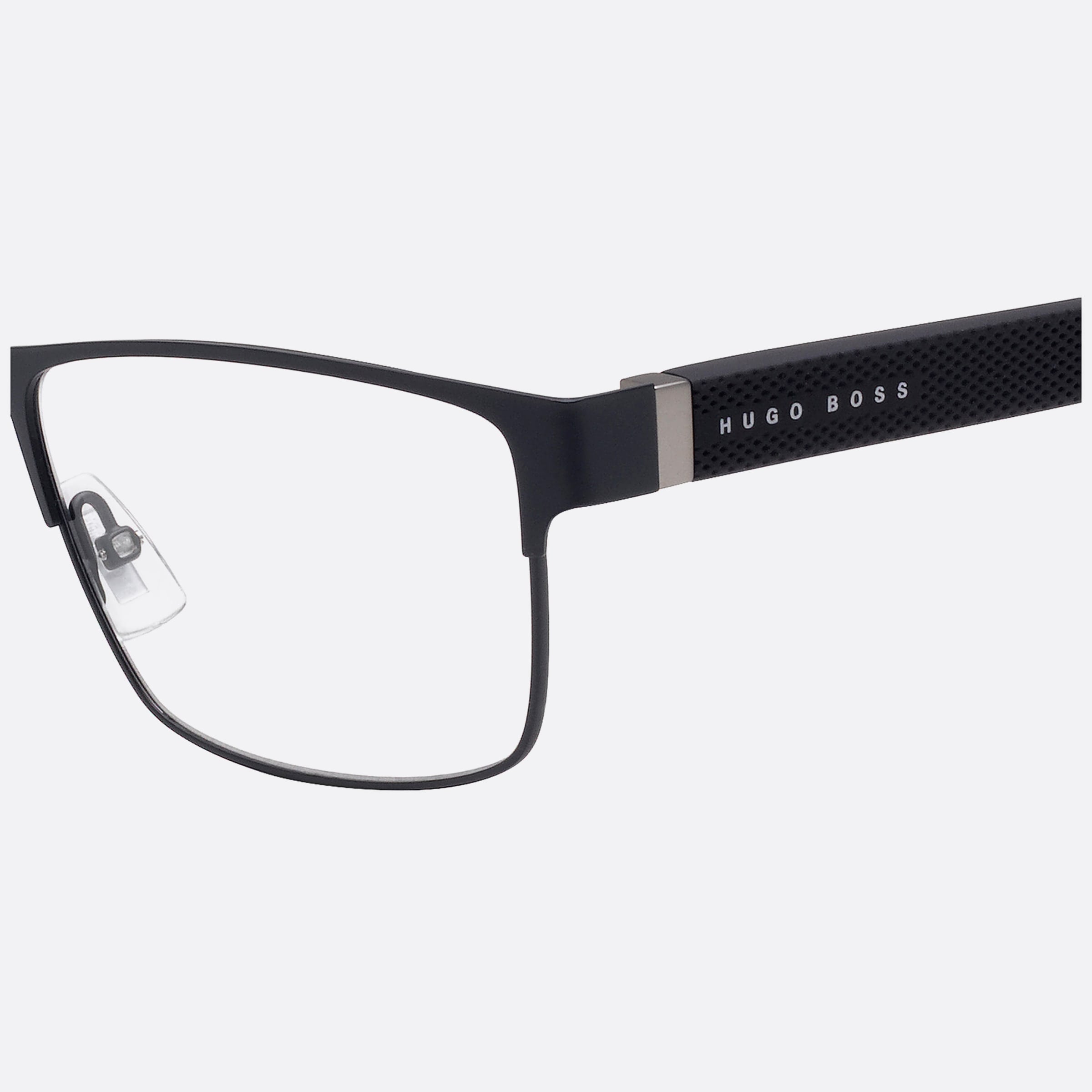 Boss 57mm Boss Riw Grey Geometric Men Eyeglasses - Detail View