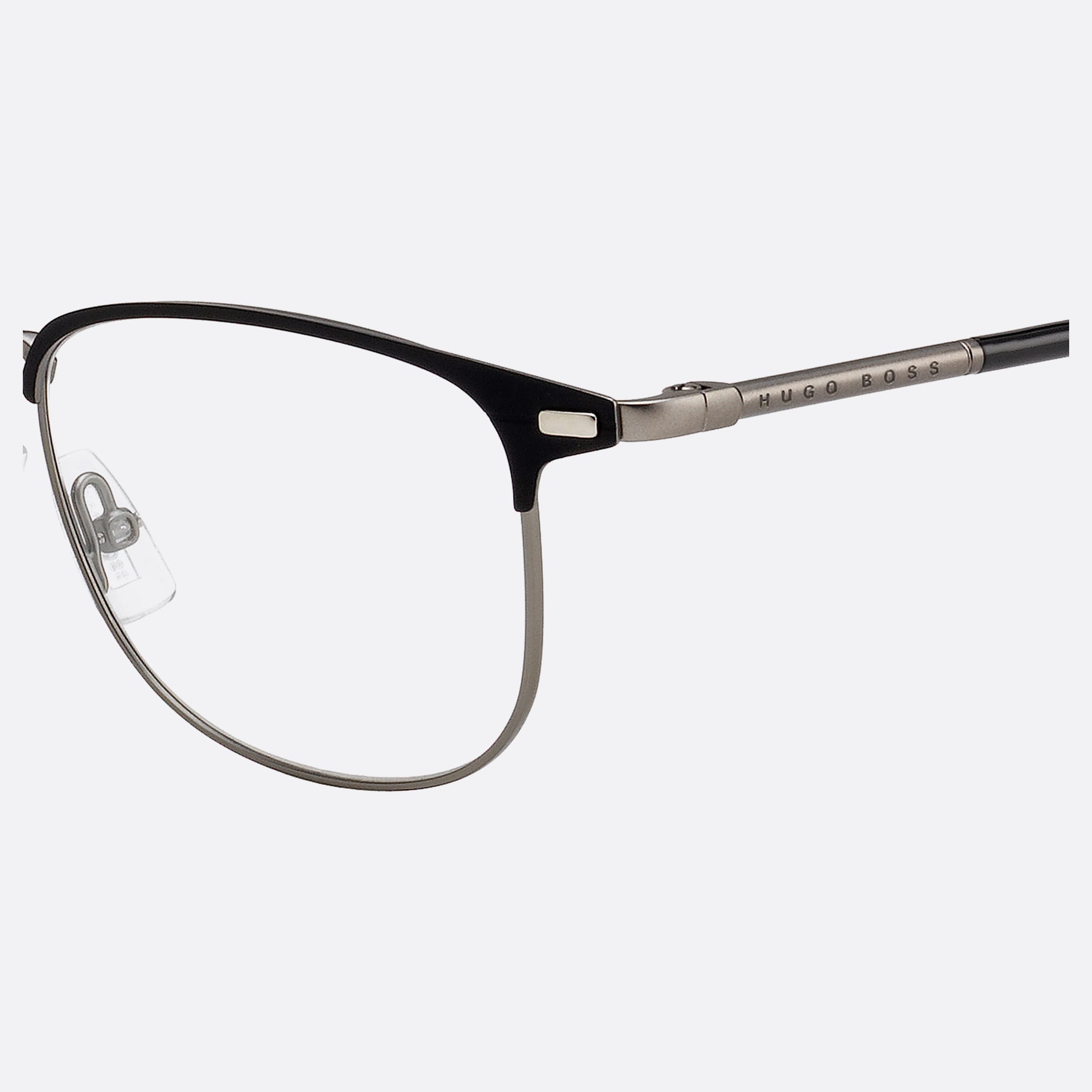 Boss 52mm Boss Black Geometric Men Eyeglasses - Detail View