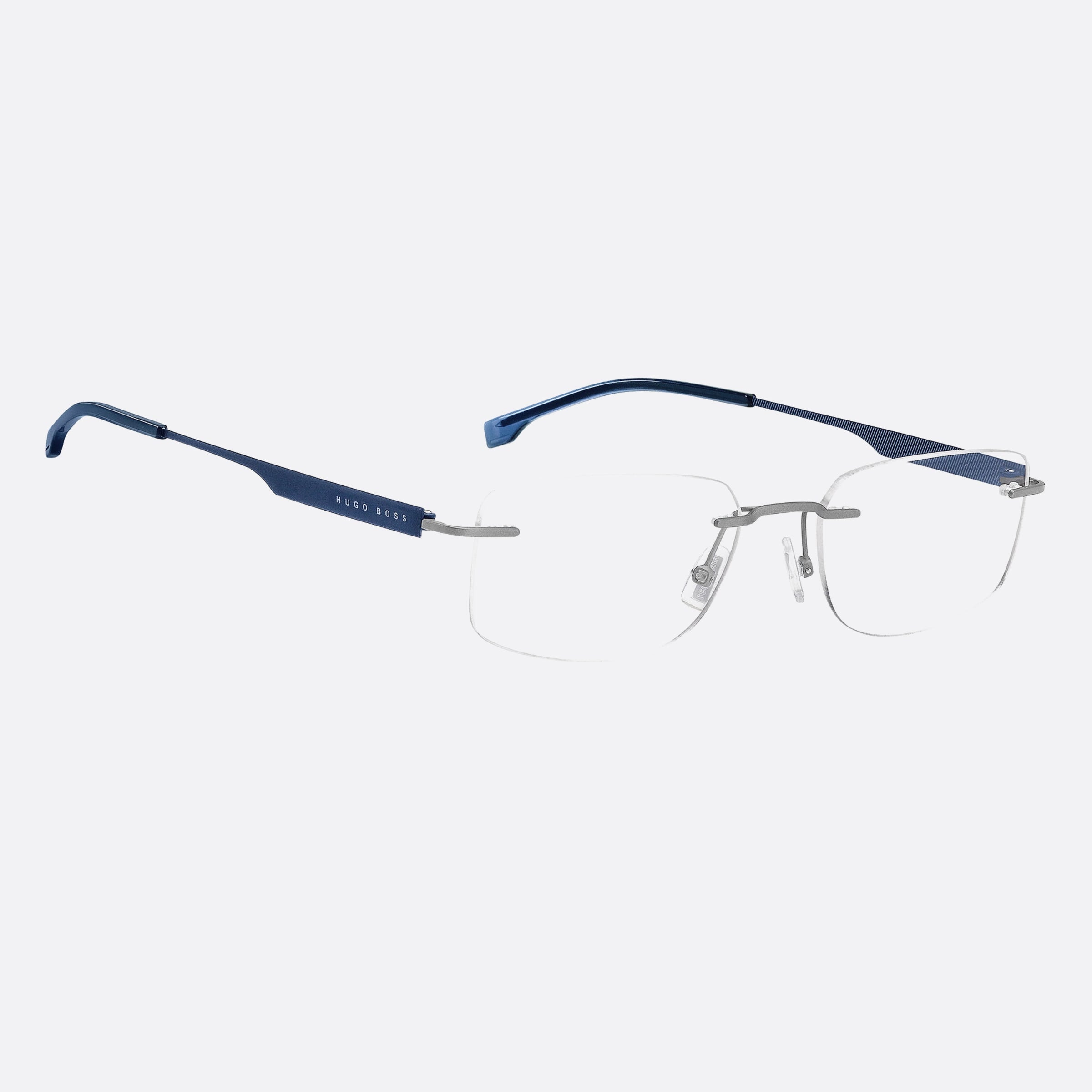 Boss 53mm Boss 9t9 Blue Geometric Men Eyeglasses - Detail View
