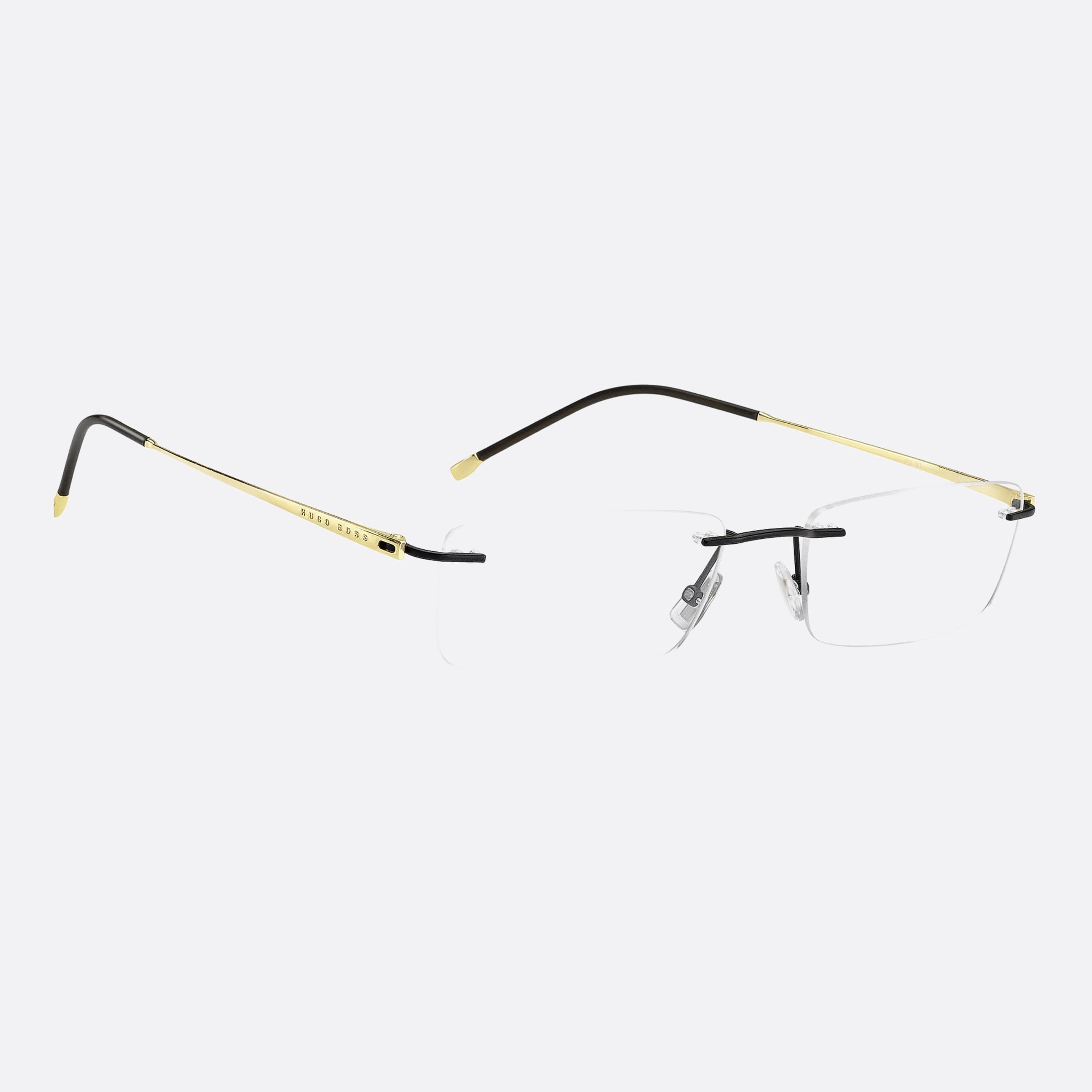 Boss 57mm Boss Black Geometric Men Eyeglasses - Detail View