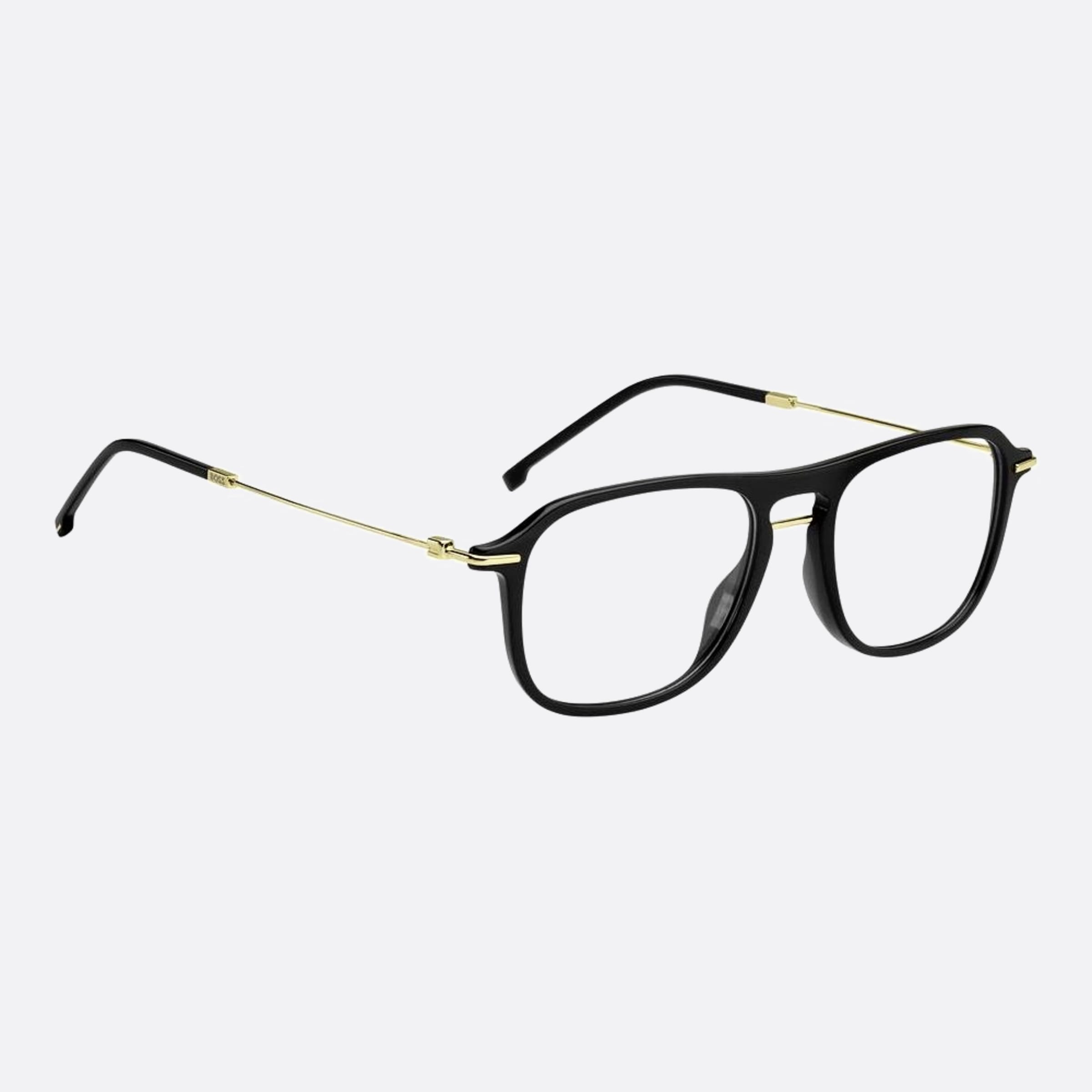 Boss 52mm Boss 2m2 Black Geometric Men Eyeglasses - Detail View