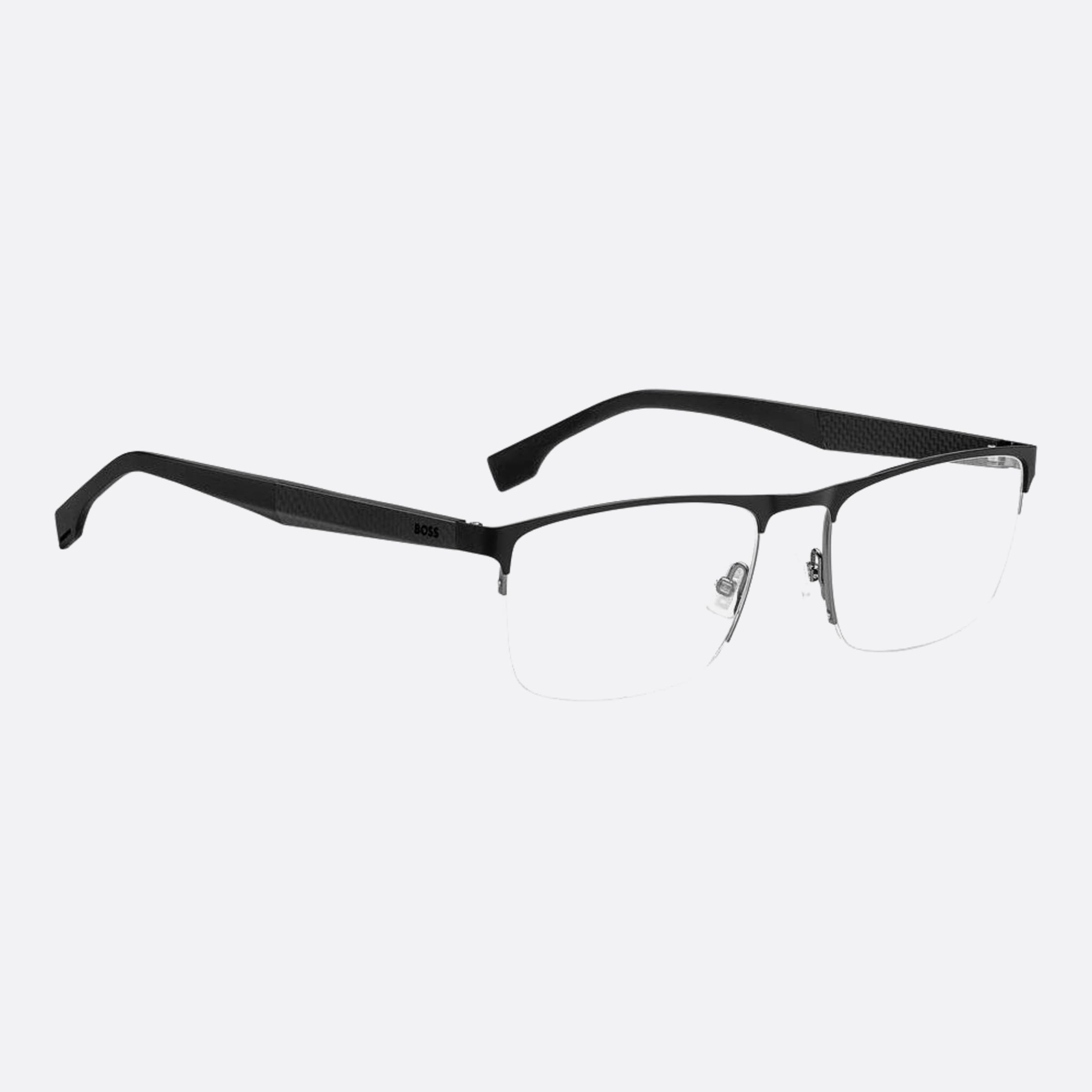 Boss 58mm Boss 0an Black Geometric Men Eyeglasses - Detail View