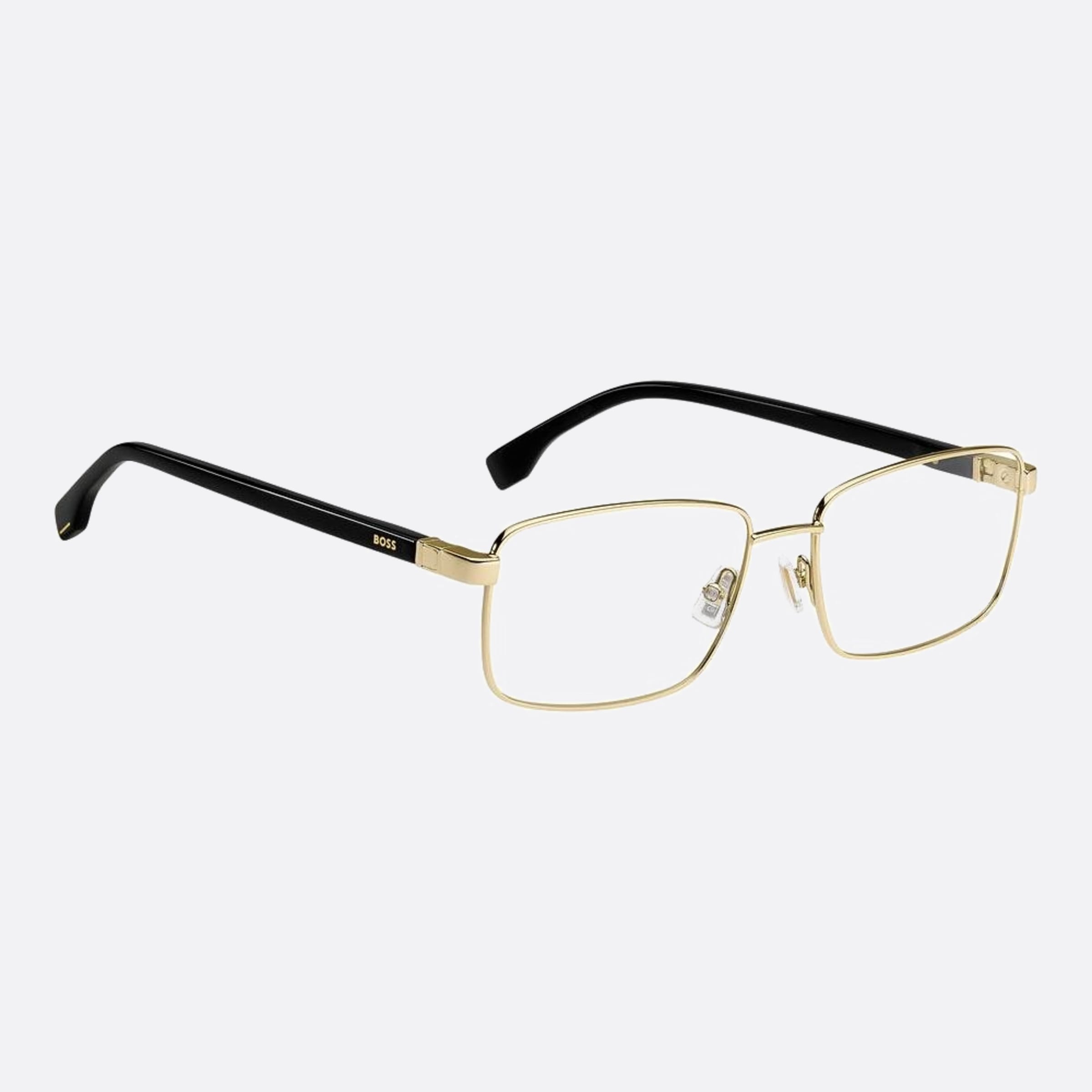Boss 57mm Boss Rhl Gold Geometric Men Eyeglasses - Detail View
