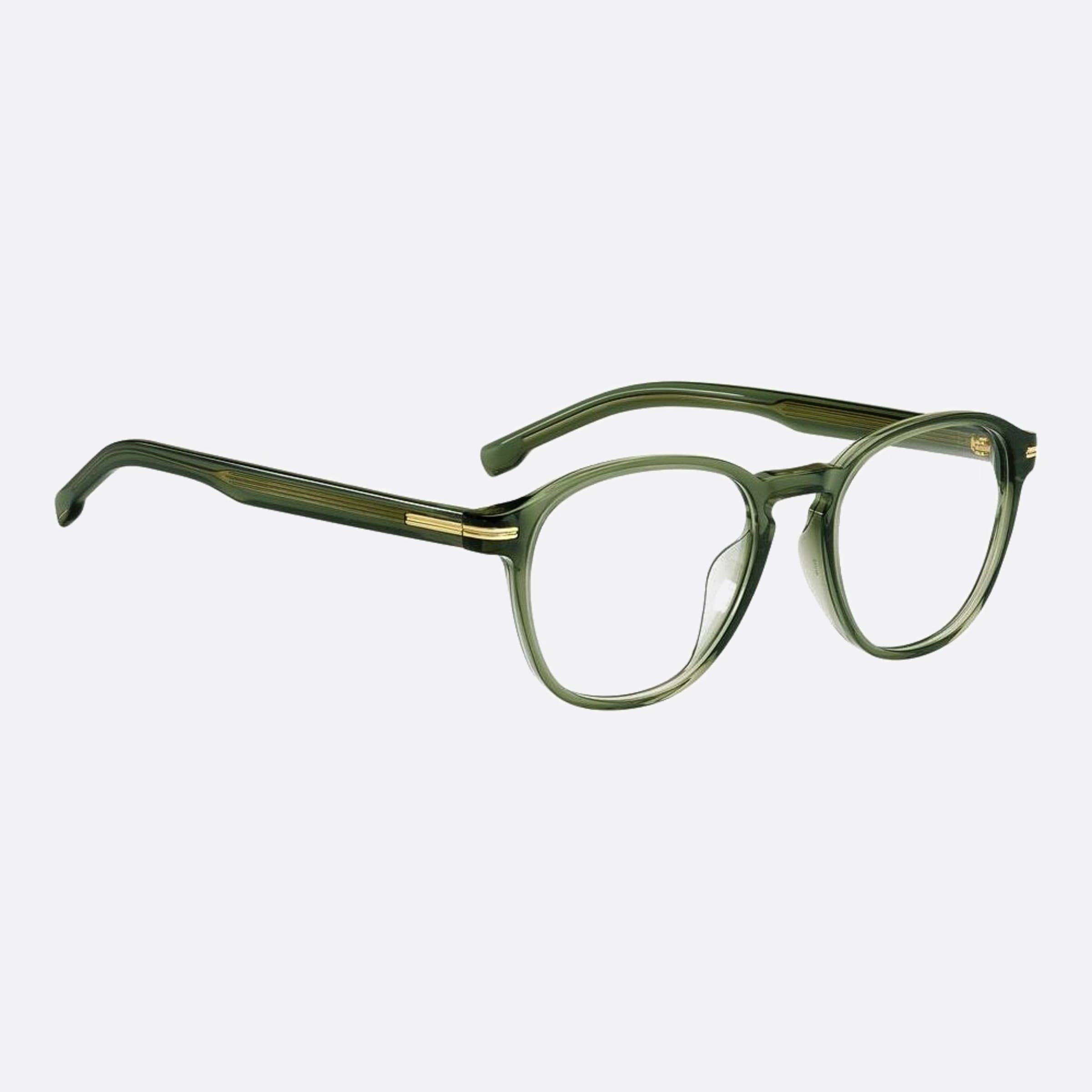 Boss 51mm Boss 1ed Green Round Men Eyeglasses - Detail View