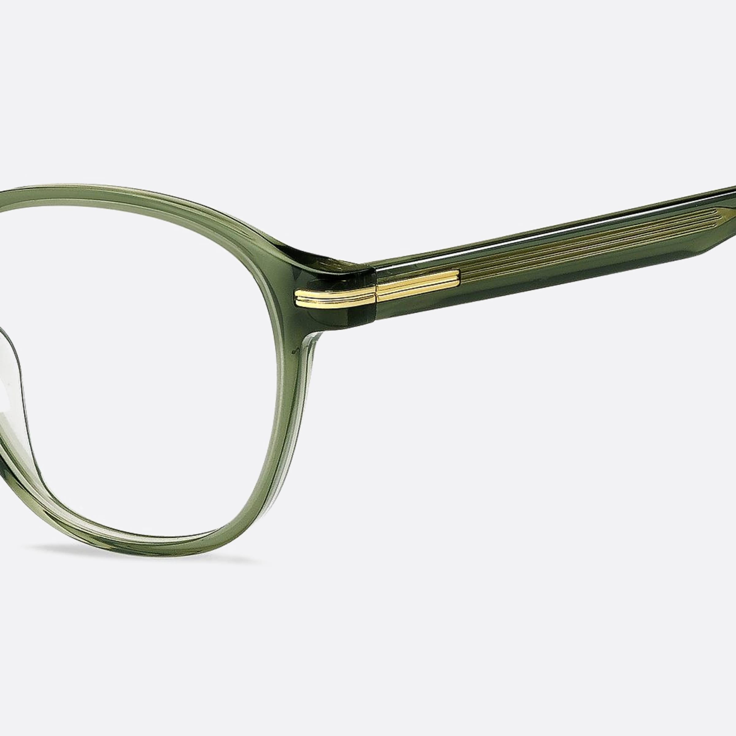 Boss 51mm Boss 1ed Green Round Men Eyeglasses - Lifestyle Shot