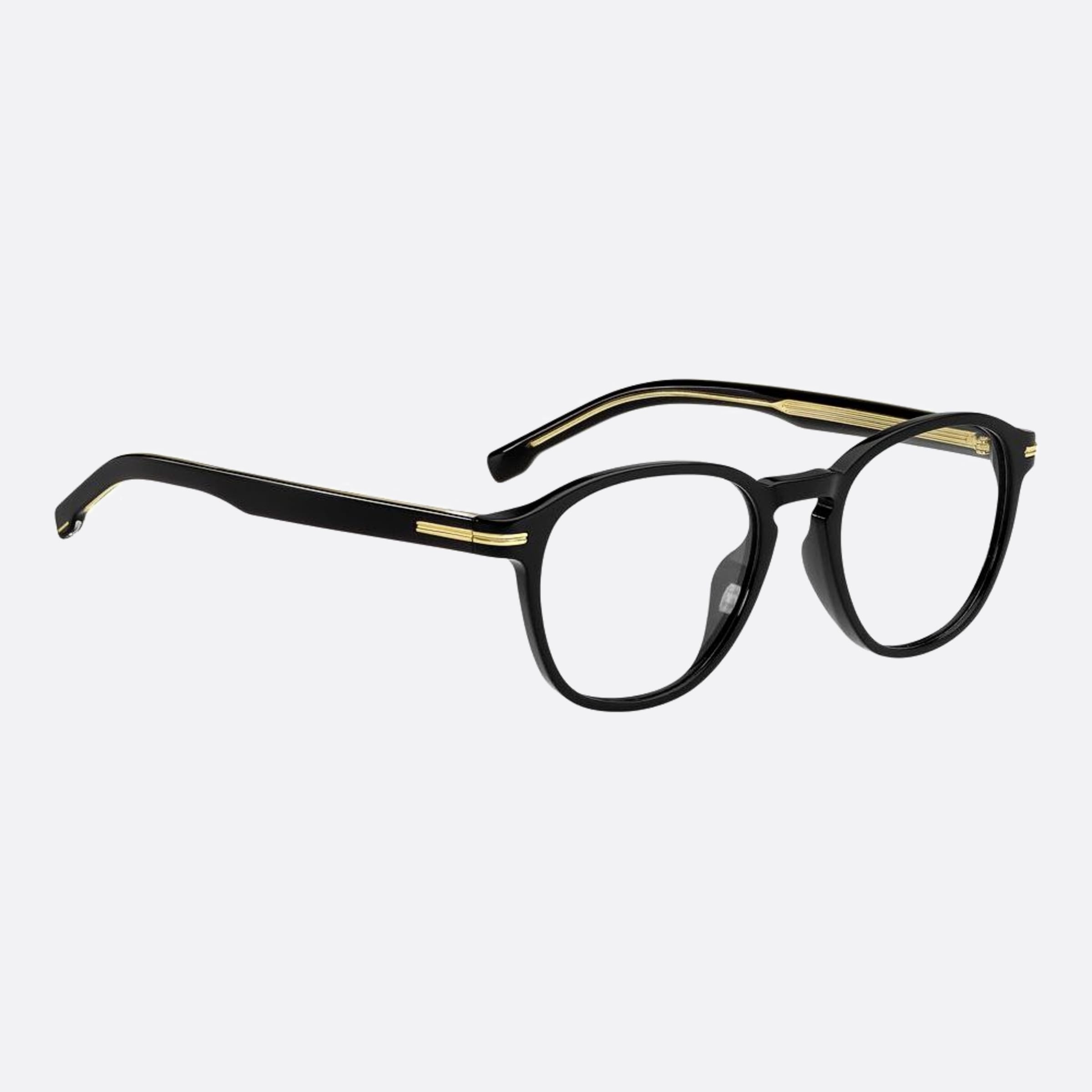 Boss 51mm Boss Black Round Men Eyeglasses - Detail View