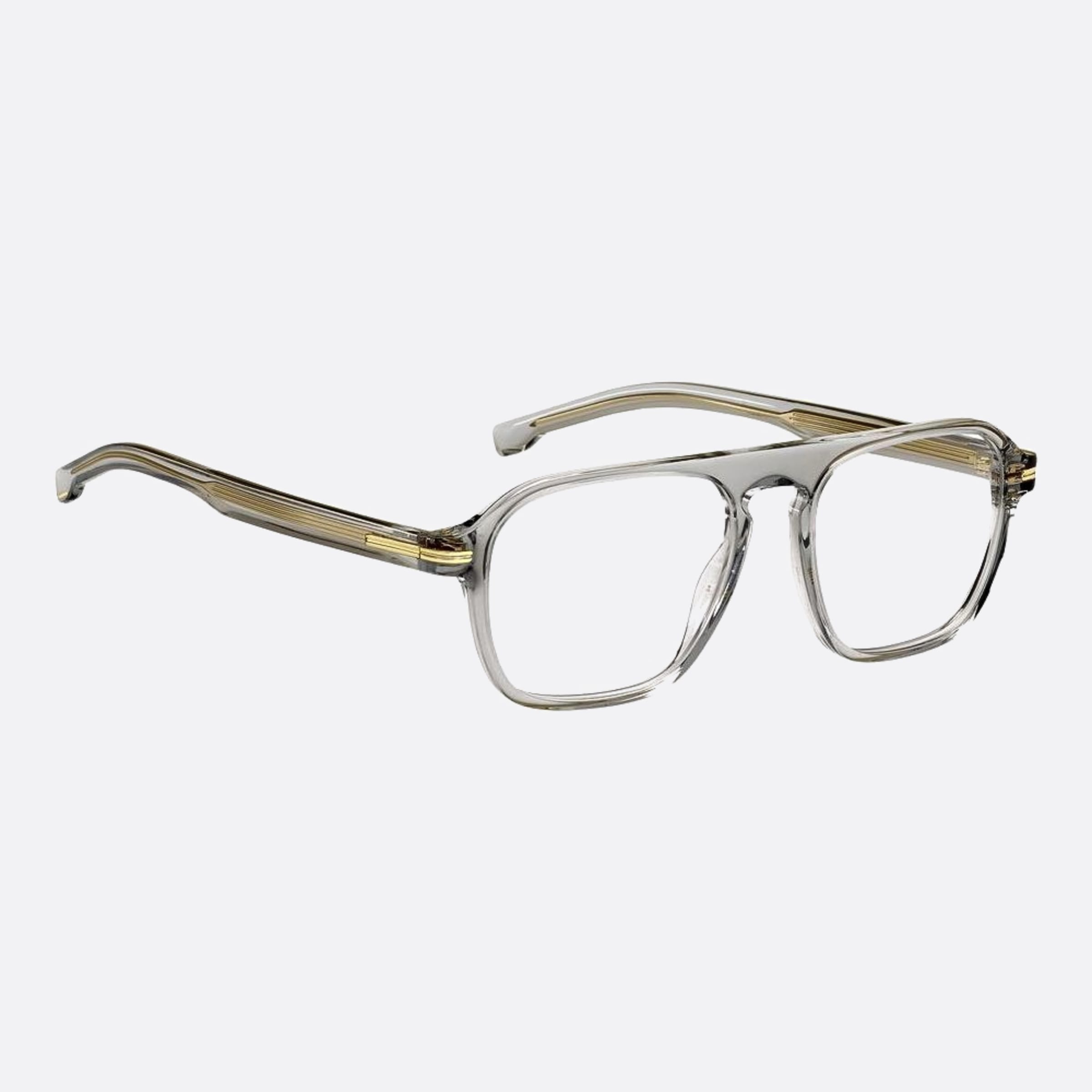 Boss 52mm Boss Kb7 Grey Geometric Men Eyeglasses - Detail View