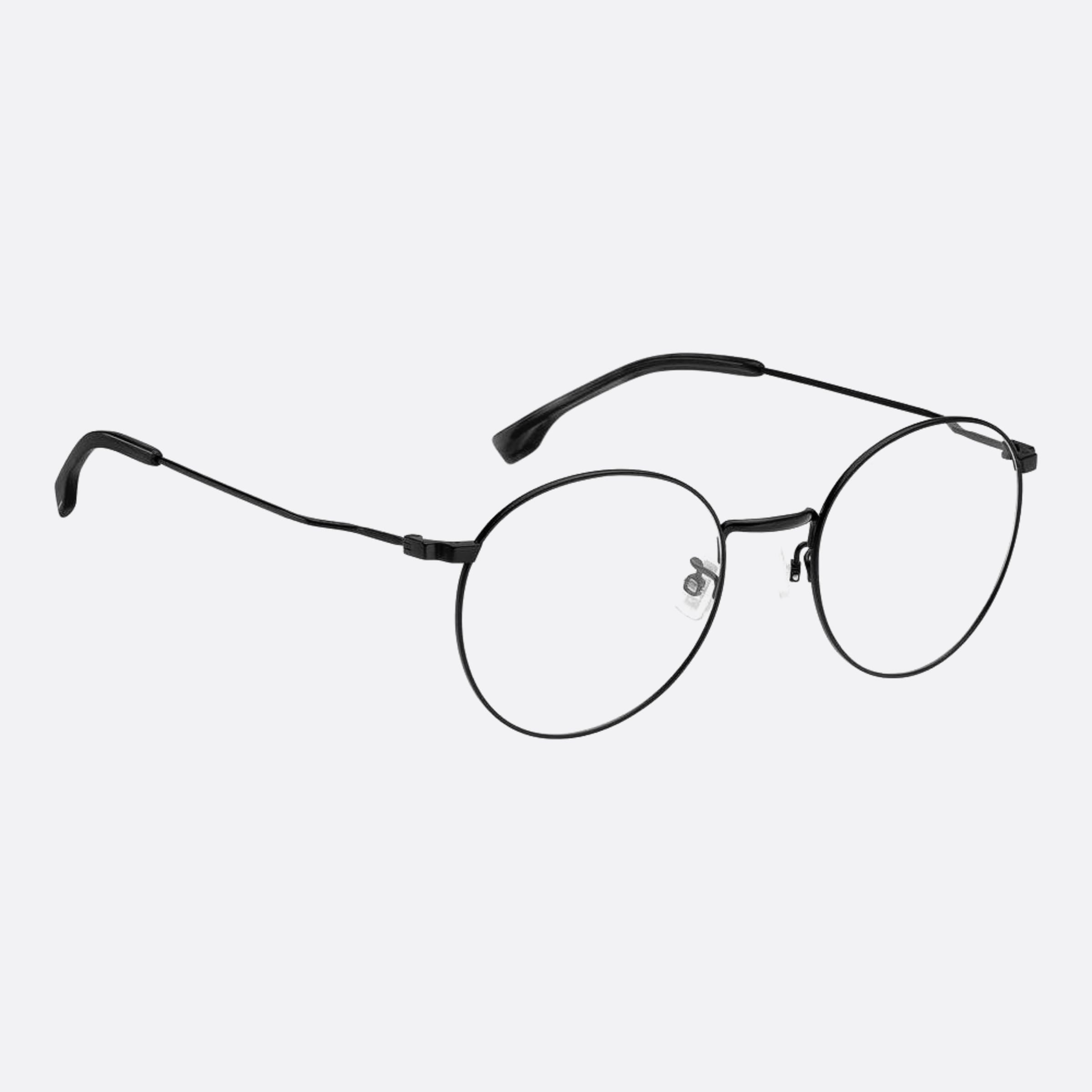 Boss 51mm Boss Black Round Men Eyeglasses - Detail View