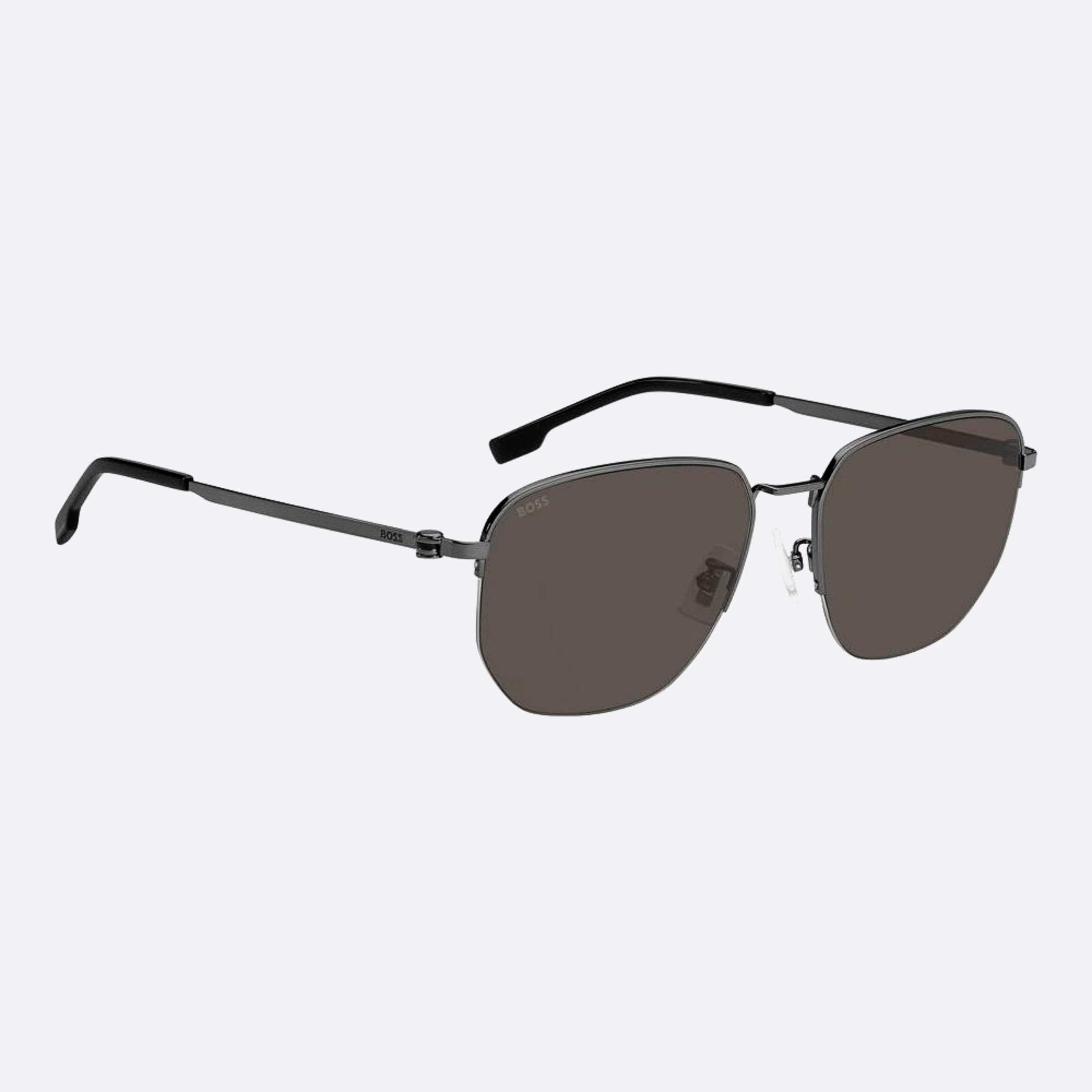 Boss 57mm Boss V81 Ruthenium Squared Men Sunglasses - Detail View